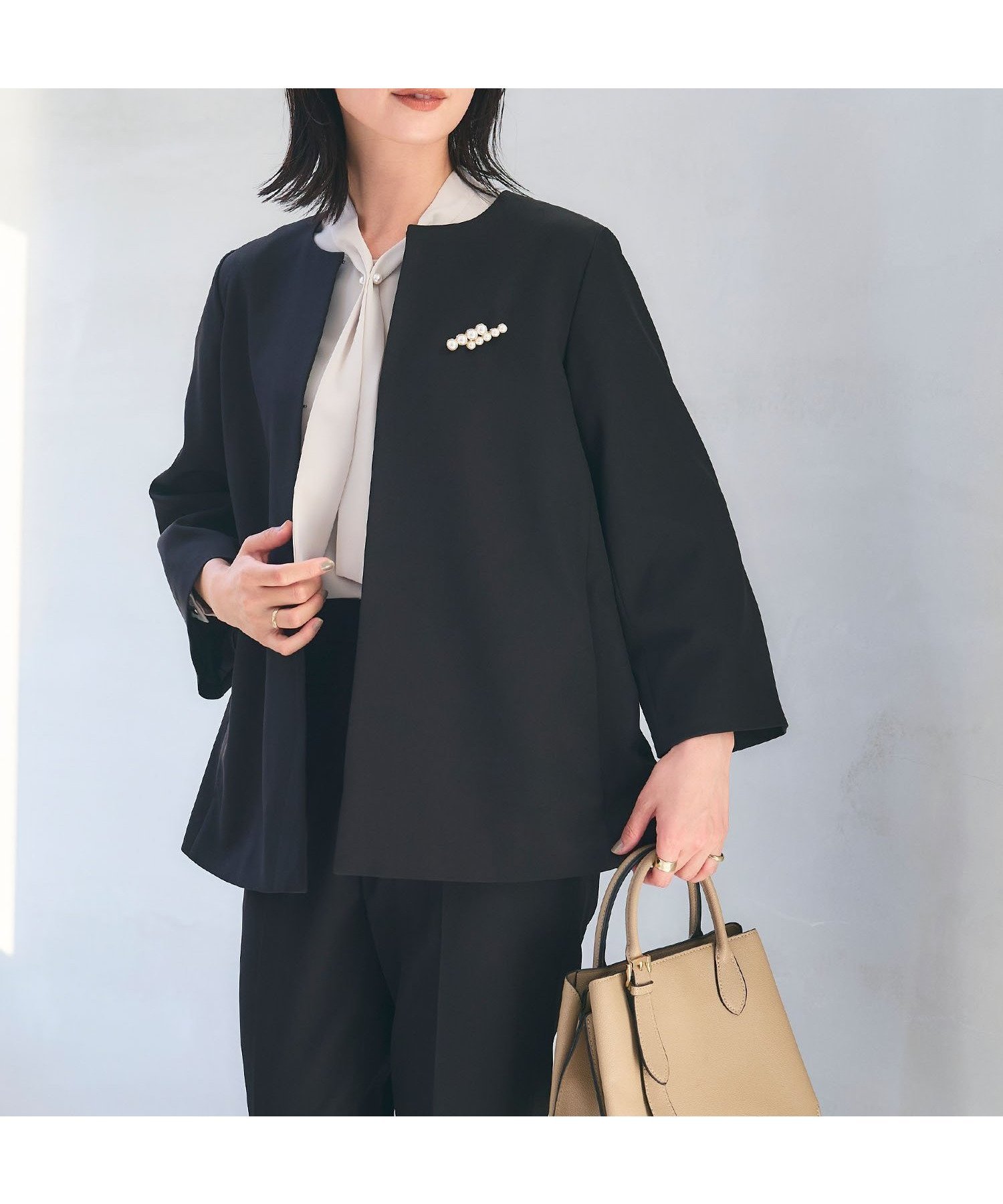 【その他のブランド/Other】の【CF】《洗える・シワになりにくい》正解Aラインフレアジャケット インテリア・キッズ・メンズ・レディースファッション・服の通販 founy(ファニー) 　ファッション　Fashion　レディースファッション　Fashion for Women　アウター　Coat / Outerwear Collection　レディースジャケット・軽アウター　Jackets　洗える　Machine Washable　ショート　Short, Short Length　ジャケット　Jacket, Outerwear　ストレッチ　Stretch, Stretchy Fabric　スーツ　Suit, Formalwear　ダブル　Double, Double-Breasted　フェミニン　Feminine, Girly　フォーマル　Formal, Dressy　フレア　Flare, Flared　フロント　Front, Front Design　ペプラム　Peplum, Flared Hem　ポケット　Pocket, Pocket Detail　楽ちん　Easy Fit, Comfortable　ワイド　Wide, Wide Fit　おすすめ　Recommended / Our Picks　エレガント 上品　Elegant　セレモニー　Ceremony　入学式　Entrance Ceremony　卒業式　Graduation Ceremony　ビジネス 仕事 通勤　Business / Work / Commuting　ブラック|ID: prp329100004843883 ipo3291000000036219245