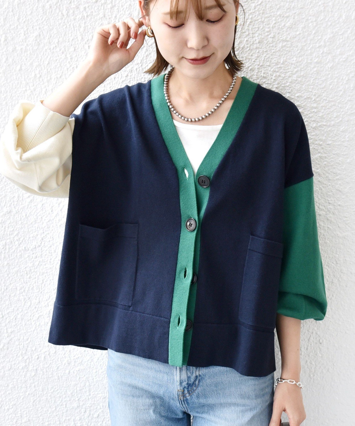 【シップス フォー ウィメン/SHIPS】の【WEB限定】 手洗い可能 配色 ポケット カーディガン インテリア・キッズ・メンズ・レディースファッション・服の通販 founy(ファニー) 　ファッション　Fashion　レディースファッション　Fashion for Women　トップス・カットソー　Cut & Sew Tops　カーディガン・羽織り　Layered Style Cardigans　カーディガン　Cardigan, Knitwear　サロペット　Overalls, Salopette　スラックス　Slacks, Dress Pants　デニム　Denim, Jeans Material　ボックス　Boxy, Box Shape　ボトム　Bottoms, Lower Wear　ポケット　Pocket, Pocket Detail　ワイド　Wide, Wide Fit　おすすめ　Recommended / Our Picks　2025年　2025　2025-2026秋冬・A/W　Autumn/Winter 2025–26 AW25–26　ネイビー|ID: prp329100004843906 ipo3291000000035307557