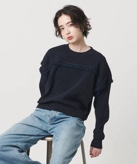 【ユナイテッドアローズ/UNITED ARROWS】のブレイド プルオーバー ニット 人気、トレンドファッション・服の通販 founy(ファニー) ファッション Fashion レディースファッション Fashion for Women トップス・カットソー Cut & Sew Tops ニット Knit Tops & Sweaters カジュアルプルオーバー・ニットトップス Pullovers & Knit Tops / Casual Pullovers シルク Silk, 100% Silk センター Center, Center Line デニム Denim, Jeans Material フリンジ Fringe, Tassel ブレード Braid, Decorative Trim ベスト Vest, Waistcoat ボトム Bottoms, Lower Wear 別注 Limited Edition, Custom Order |ID:prp329100004843915