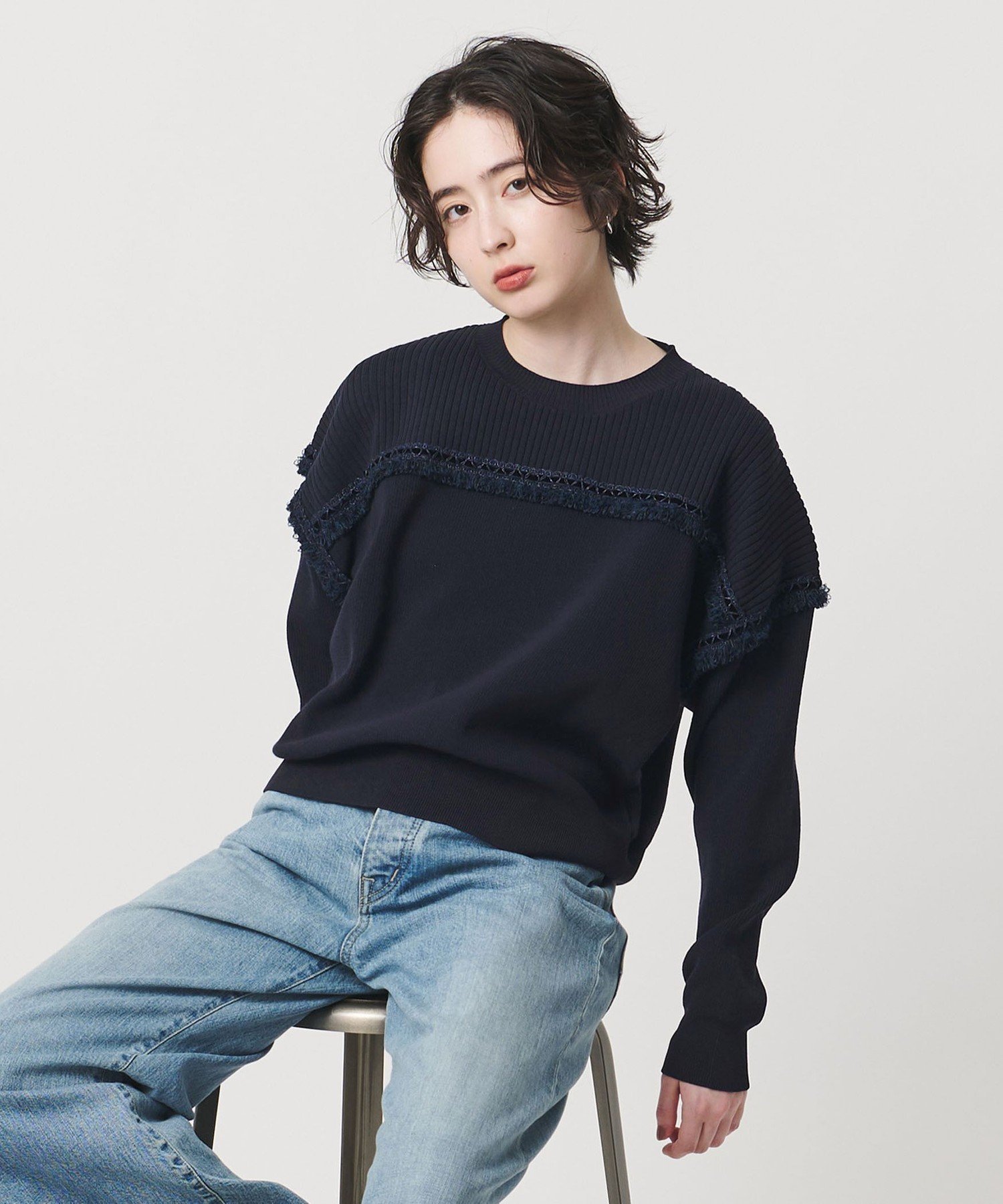 【ユナイテッドアローズ/UNITED ARROWS】のブレイド プルオーバー ニット 人気、トレンドファッション・服の通販 founy(ファニー) 　ファッション　Fashion　レディースファッション　Fashion for Women　トップス・カットソー　Cut & Sew Tops　ニット　Knit Tops & Sweaters　カジュアルプルオーバー・ニットトップス　Pullovers & Knit Tops / Casual Pullovers　シルク　Silk, 100% Silk　センター　Center, Center Line　デニム　Denim, Jeans Material　フリンジ　Fringe, Tassel　ブレード　Braid, Decorative Trim　ベスト　Vest, Waistcoat　ボトム　Bottoms, Lower Wear　別注　Limited Edition, Custom Order　 other-1|ID: prp329100004843915 ipo3291000000035307717