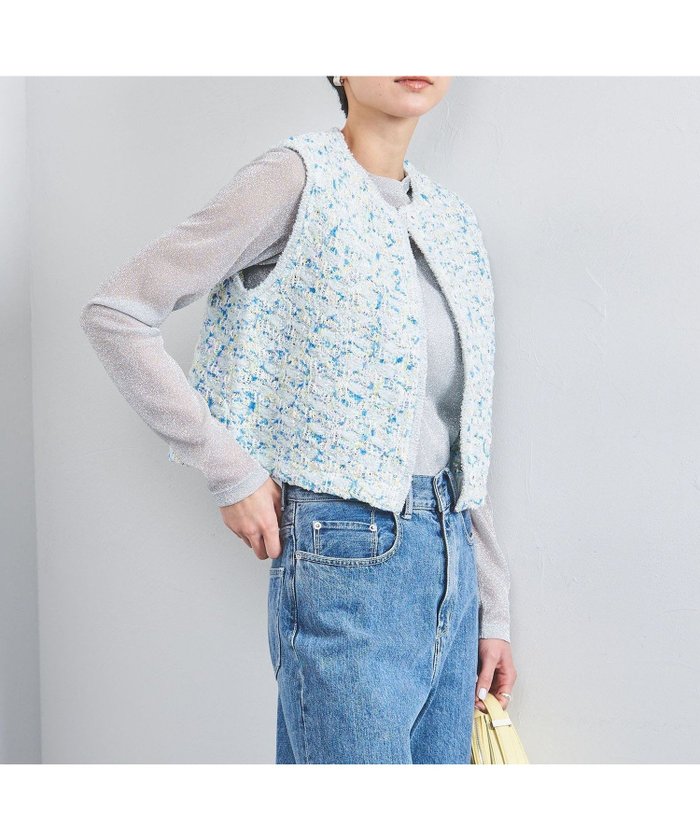 【ユナイテッドアローズ/UNITED ARROWS】のミックスツイード ニットベスト インテリア・キッズ・メンズ・レディースファッション・服の通販 founy(ファニー) https://founy.com/ ファッション Fashion レディースファッション Fashion for Women アウター Coat / Outerwear Collection トップス・カットソー Cut & Sew Tops ニット Knit Tops & Sweaters ベスト&ジレ / 重ね着スタイル Vests & Gilets イエロー Yellow インナー Innerwear カーディガン Cardigan, Knitwear コンパクト Compact, Small Size シルバー Silver, Metallic Silver シンプル Simple, Minimal ツイード Twill, Twill Weave バランス Balance, Style Balance ベスト Vest, Waistcoat ボックス Boxy, Box Shape マキシ Maxi, Full Length ミックス Mix, Mixed Style ワイド Wide, Wide Fit アウトレット Outlet / Clearance おすすめ Recommended / Our Picks |ID: prp329100004843924 ipo3291000000035307827