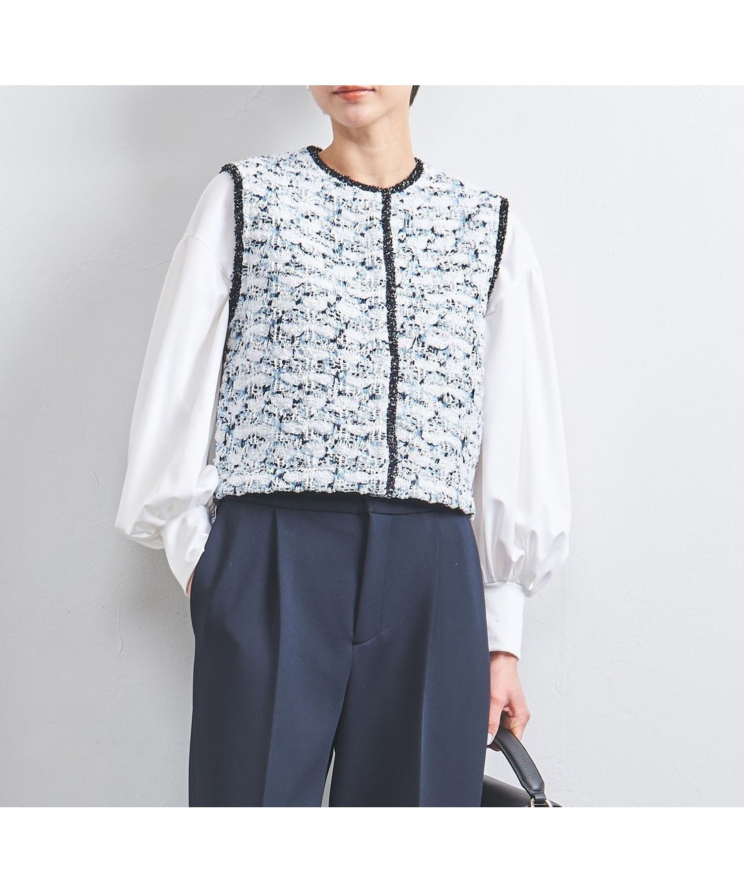 【ユナイテッドアローズ/UNITED ARROWS】のミックスツイード ニットベスト インテリア・キッズ・メンズ・レディースファッション・服の通販 founy(ファニー) 　ファッション　Fashion　レディースファッション　Fashion for Women　アウター　Coat / Outerwear Collection　トップス・カットソー　Cut & Sew Tops　ニット　Knit Tops & Sweaters　ベスト&ジレ / 重ね着スタイル　Vests & Gilets　イエロー　Yellow　インナー　Innerwear　カーディガン　Cardigan, Knitwear　コンパクト　Compact, Small Size　シルバー　Silver, Metallic Silver　シンプル　Simple, Minimal　ツイード　Twill, Twill Weave　バランス　Balance, Style Balance　ベスト　Vest, Waistcoat　ボックス　Boxy, Box Shape　マキシ　Maxi, Full Length　ミックス　Mix, Mixed Style　ワイド　Wide, Wide Fit　アウトレット　Outlet / Clearance　おすすめ　Recommended / Our Picks　その他2|ID: prp329100004843924 ipo3291000000035307839