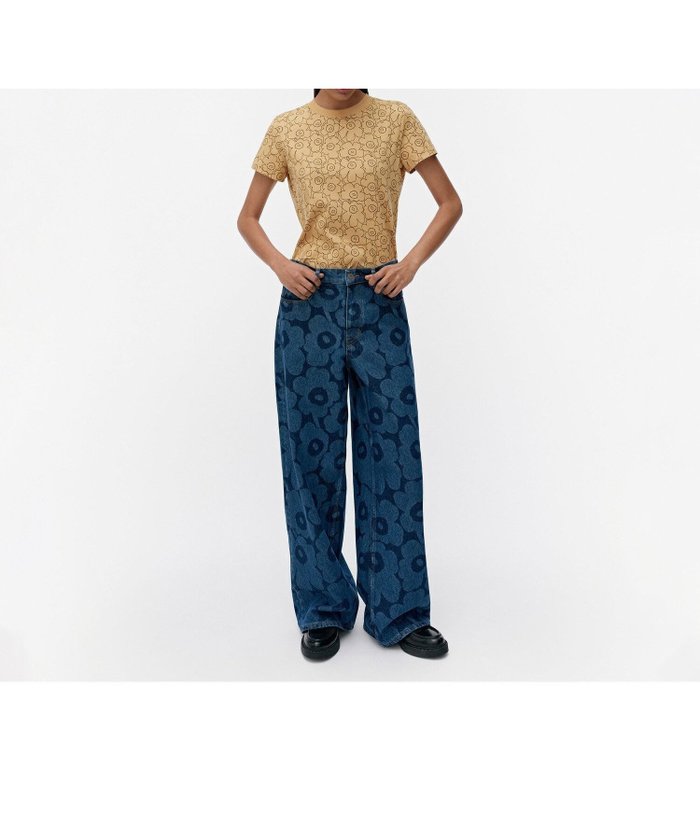 【マリメッコ/marimekko】のMaridenim Loose Unikko ジーンズ インテリア・キッズ・メンズ・レディースファッション・服の通販 founy(ファニー) https://founy.com/ ファッション Fashion レディースファッション Fashion for Women ジーンズ Jeans, Denim Pants ストレッチ Stretch, Stretchy Fabric デニム Denim, Jeans Material パターン Pattern, Design Print パッチ Patch, Appliqué ワンポイント One Point, Statement Accent |ID: prp329100004843979 ipo3291000000035601605