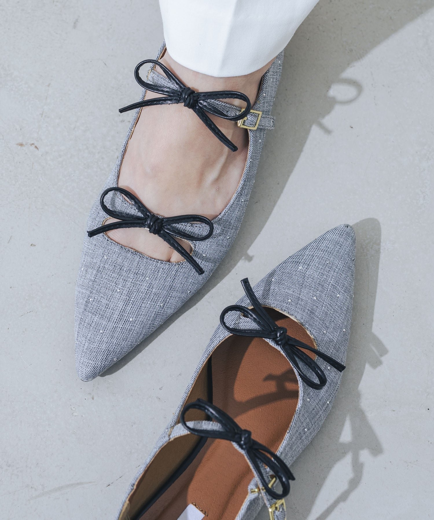 【イーボル/EVOL】の【軽量・柔らかい】ダブルリボンポインテッドパンプス インテリア・キッズ・メンズ・レディースファッション・服の通販 founy(ファニー) 　ファッション　Fashion　レディースファッション　Fashion for Women　オケージョン　Occasion Wear　コンビ　Combo, Combination Style　今季　This Season, Current Season　軽量　Lightweight, Ultra Light　ソックス　Socks, Hosiery　ダブル　Double, Double-Breasted　ヒョウ　Leopard, Animal Print　フェミニン　Feminine, Girly　ラップ　Wrap, Wrap Design　リボン　Ribbon, Bow　レオパード　Leopard, Animal Print　楽ちん　Easy Fit, Comfortable　おすすめ　Recommended / Our Picks　結婚式　Wedding　GY|ID: prp329100004844046 ipo3291000000036091414