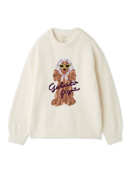 【ジェラート ピケ/gelato pique】のスカーフDOG ジャガードプルオーバー インテリア・キッズ・メンズ・レディースファッション・服の通販 founy(ファニー) 　ファッション　Fashion　レディースファッション　Fashion for Women　トップス・カットソー　Cut & Sew Tops　カジュアルプルオーバー・ニットトップス　Pullovers & Knit Tops / Casual Pullovers　おすすめ　Recommended / Our Picks　サングラス　Sunglasses, Shades　スカーフ　Scarf, Neckwear　スマート　Smart, Elegant　チェック　Check, Plaid, Tartan　トレンド　Trend, Trending Now　パープル　Purple, Violet　フラワー　Flower, Floral　ロング　Long, Long-Length　犬　Dog　PPL[077]|ID: prp329100004844430 ipo3291000000035313284