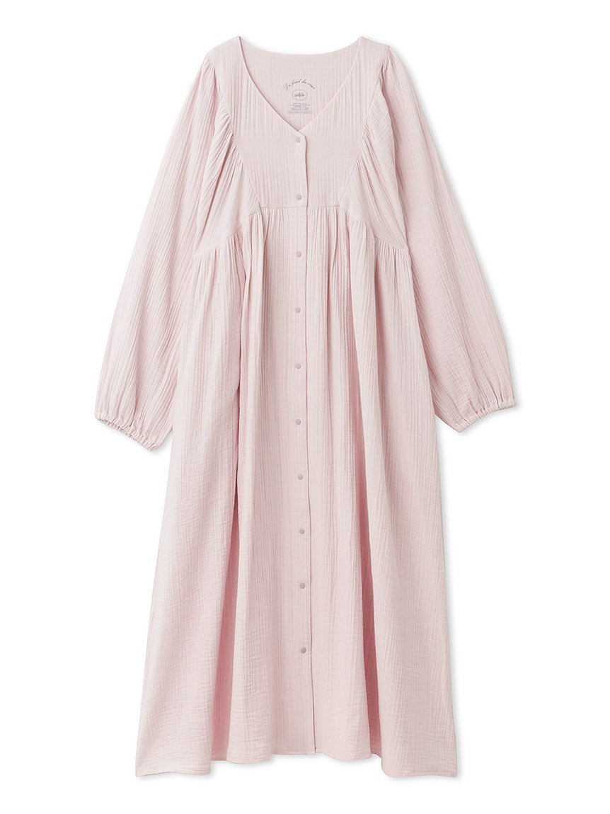 【ジェラート ピケ/gelato pique】のマタニティガーゼワンピース インテリア・キッズ・メンズ・レディースファッション・服の通販 founy(ファニー) 　ファッション　Fashion　レディースファッション　Fashion for Women　ワンピース　Dresses　おすすめ　Recommended / Our Picks　ギフト プレゼント　Gift / Present　スマート　Smart, Elegant　ダブル　Double, Double-Breasted　フロント　Front, Front Design　ポケット　Pocket, Pocket Detail　ロング　Long, Long-Length　PNK[066]|ID: prp329100004844437 ipo3291000000036248456