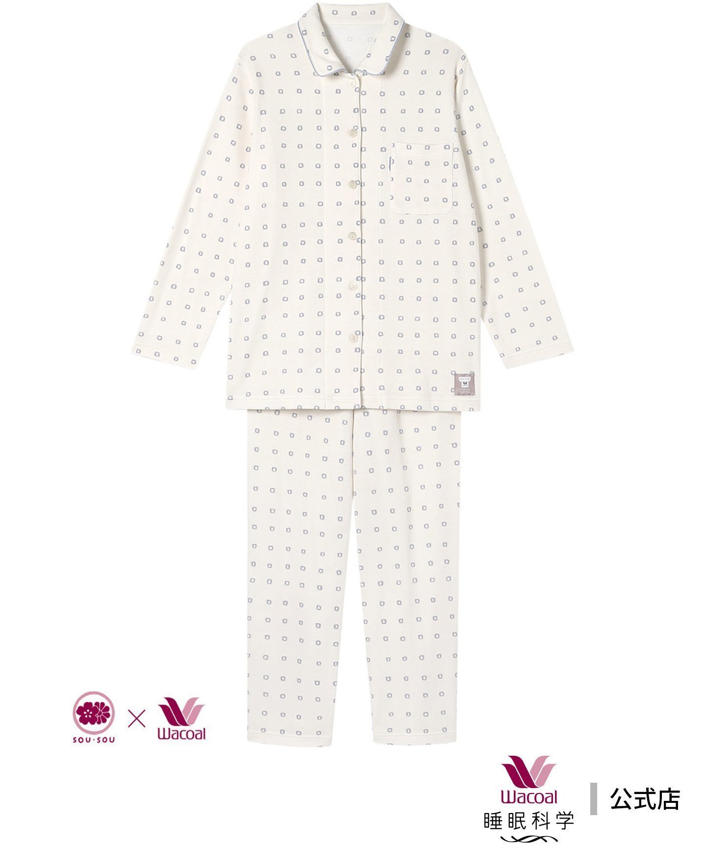 【ワコール 睡眠科学/wacoal suimin】のワコール 睡眠科学 パジャマ 綿100%(本体) SOU・SOU 長袖 長ズボン インテリア・キッズ・メンズ・レディースファッション・服の通販 founy(ファニー) 　ファッション　Fashion　レディースファッション　Fashion for Women　トップス・カットソー　Cut & Sew Tops　パジャマ　Pajamas, Sleepwear　プリント　Print, Printed Pattern　長袖　Long Sleeve, Full Sleeve　IV|ID: prp329100004844465 ipo3291000000035313541