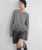【リアン/Lian】のフリンジペプラムニット 人気、トレンドファッション・服の通販 founy(ファニー) ファッション Fashion レディースファッション Fashion for Women トップス・カットソー Cut & Sew Tops ニット Knit Tops & Sweaters thumbnail チャコールグレー|ID: prp329100004844986 ipo3291000000035590748