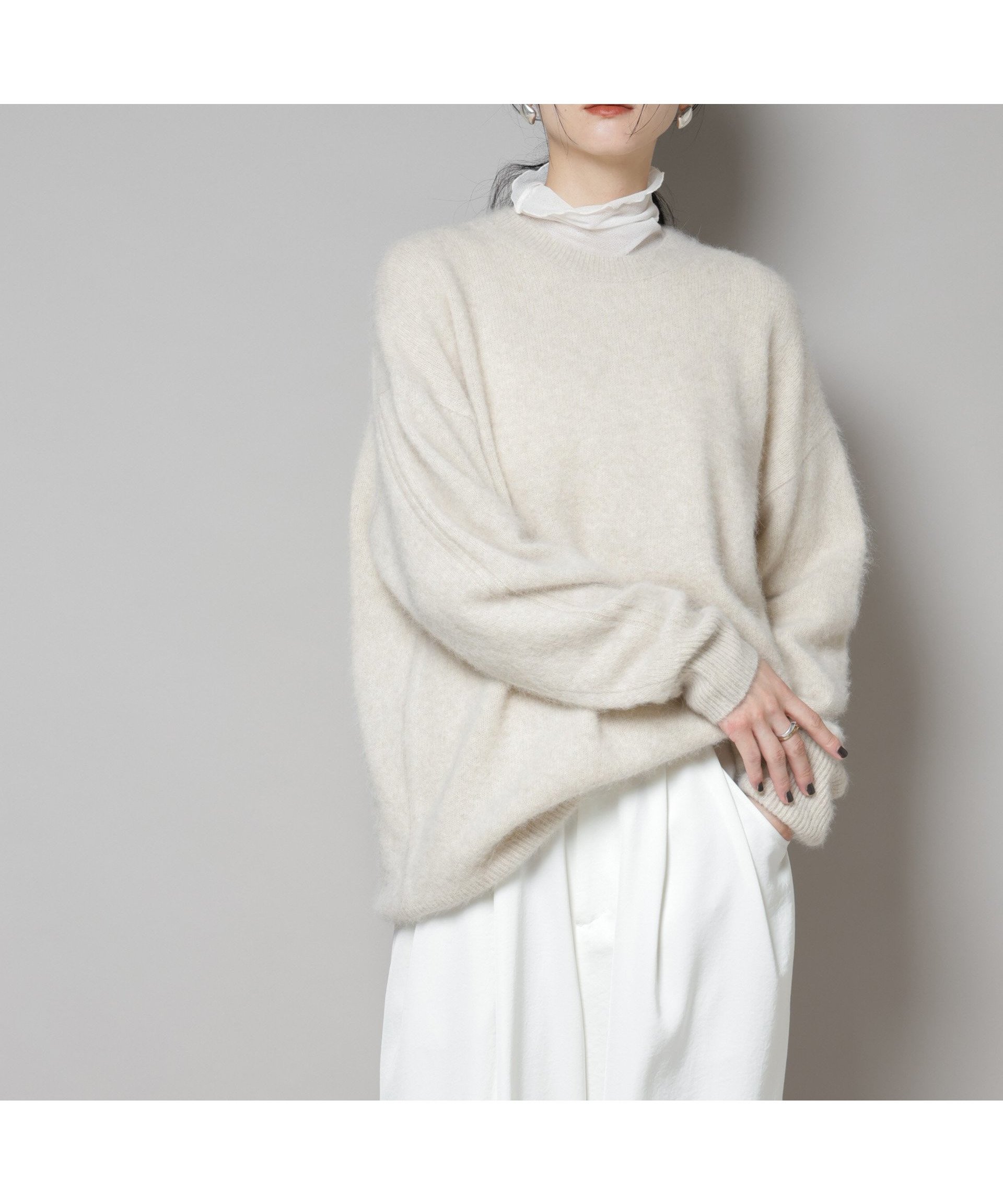 【ナノ ユニバース/nano universe】のウォッシャブルフォックスクルーワイドニットプルオーバー インテリア・キッズ・メンズ・レディースファッション・服の通販 founy(ファニー) 　ファッション　Fashion　レディースファッション　Fashion for Women　トップス・カットソー　Cut & Sew Tops　ニット　Knit Tops & Sweaters　カジュアルプルオーバー・ニットトップス　Pullovers & Knit Tops / Casual Pullovers　アクセサリー　Fashion Accessories　ウォッシャブル　Machine Washable　洗える　Machine Washable　人気　Popular, Best Seller　バランス　Balance, Style Balance　フォックス　Fox, Fox Fur　ベーシック　Basic, Essential　リラックス　Relax, Relaxed Fit　2025年　2025　2025-2026秋冬・A/W　Autumn/Winter 2025–26 AW25–26　アイボリー7|ID: prp329100004845003 ipo3291000000035329512