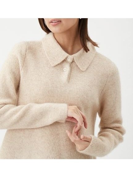 【ミラオーウェン/Mila Owen】の4WAYモヘヤラメペプラムニットプルオーバー インテリア・キッズ・メンズ・レディースファッション・服の通販 founy(ファニー) 　ファッション　Fashion　レディースファッション　Fashion for Women　トップス・カットソー　Cut & Sew Tops　ニット　Knit Tops & Sweaters　カジュアルプルオーバー・ニットトップス　Pullovers & Knit Tops / Casual Pullovers　スパンコール　Sequins, Sequin Embellishment　スマート　Smart, Elegant　トレンド　Trend, Trending Now　フロント　Front, Front Design　ペプラム　Peplum, Flared Hem　エレガント 上品　Elegant　BEG[037]|ID: prp329100004845085 ipo3291000000035330400