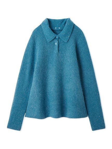 【ミラオーウェン/Mila Owen】の4WAYモヘヤラメペプラムニットプルオーバー インテリア・キッズ・メンズ・レディースファッション・服の通販 founy(ファニー) 　ファッション　Fashion　レディースファッション　Fashion for Women　トップス・カットソー　Cut & Sew Tops　ニット　Knit Tops & Sweaters　カジュアルプルオーバー・ニットトップス　Pullovers & Knit Tops / Casual Pullovers　スパンコール　Sequins, Sequin Embellishment　スマート　Smart, Elegant　トレンド　Trend, Trending Now　フロント　Front, Front Design　ペプラム　Peplum, Flared Hem　エレガント 上品　Elegant　BLU[086]|ID: prp329100004845085 ipo3291000000035330401