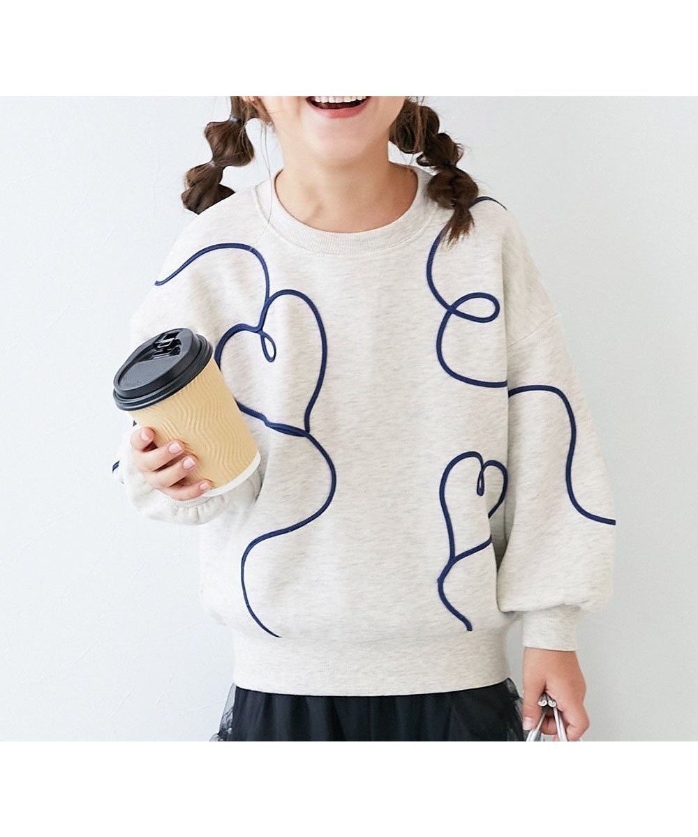 【デビロック/devirock / KIDS】のハート刺繍 裏起毛トレーナー トレーナー トップス 25AW 人気、トレンドファッション・服の通販 founy(ファニー) ファッション Fashion キッズファッション Fashion for Kids トップス・カットソー Cut & Sew Tops デニム Denim, Jeans Material トレンド Trend, Trending Now トレーナー Sweatshirt, Trainer モチーフ Motif, Design Theme おすすめ Recommended / Our Picks 2025年 2025 2025-2026秋冬・A/W Autumn/Winter 2025–26 AW25–26 other-1|ID: prp329100004845185 ipo3291000000035330844