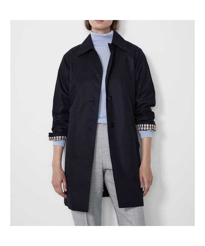 【アクアスキュータム/Aquascutum】のAラインステンカラーコート インテリア・キッズ・メンズ・レディースファッション・服の通販 founy(ファニー) 　ファッション　Fashion　レディースファッション　Fashion for Women　アウター　Coat / Outerwear Collection　コート・ロングコート・ピーコート　Long Coats, Peacoats & More　ヴィンテージ　Vintage Style　コンパクト　Compact, Small Size　シャンブレー　Chambray, Denim-Like Fabric　チェック　Check, Plaid, Tartan　トレンド　Trend, Trending Now　ライナー　Liner, Inner Layer　ネイビー|ID: prp329100004845217 ipo3291000000036294428