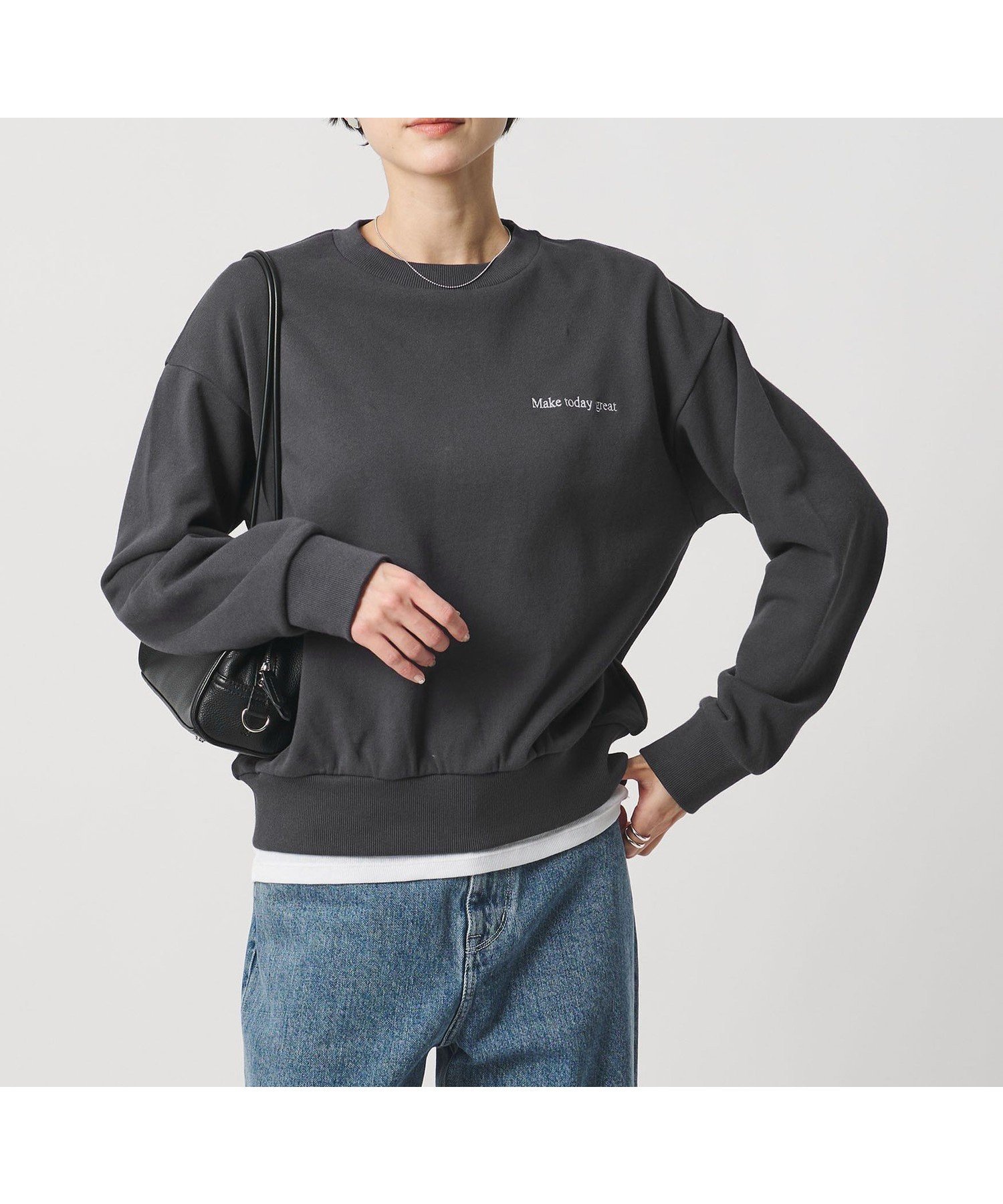 【ユナイテッドアローズ/UNITED ARROWS】の【別注】 HANDTEX メッセージ スウェット インテリア・キッズ・メンズ・レディースファッション・服の通販 founy(ファニー) 　ファッション　Fashion　レディースファッション　Fashion for Women　トップス・カットソー　Cut & Sew Tops　レディースパーカー・カジュアルフーディー　Casual Hoodies & Sweatshirts　スウェット・クルーネックトップス　Sweatshirts & Crewnecks / Relaxed Fit Sweat Tops　アンダー　Underwear Essentials　コレクション　Collection, Seasonal Line　サーマル　Thermal, Waffle Knit　スウェット / スエット　Sweatshirt, Sweatwear　別注　Limited Edition, Custom Order　DK.GRAY|ID: prp329100004845233 ipo3291000000035331348