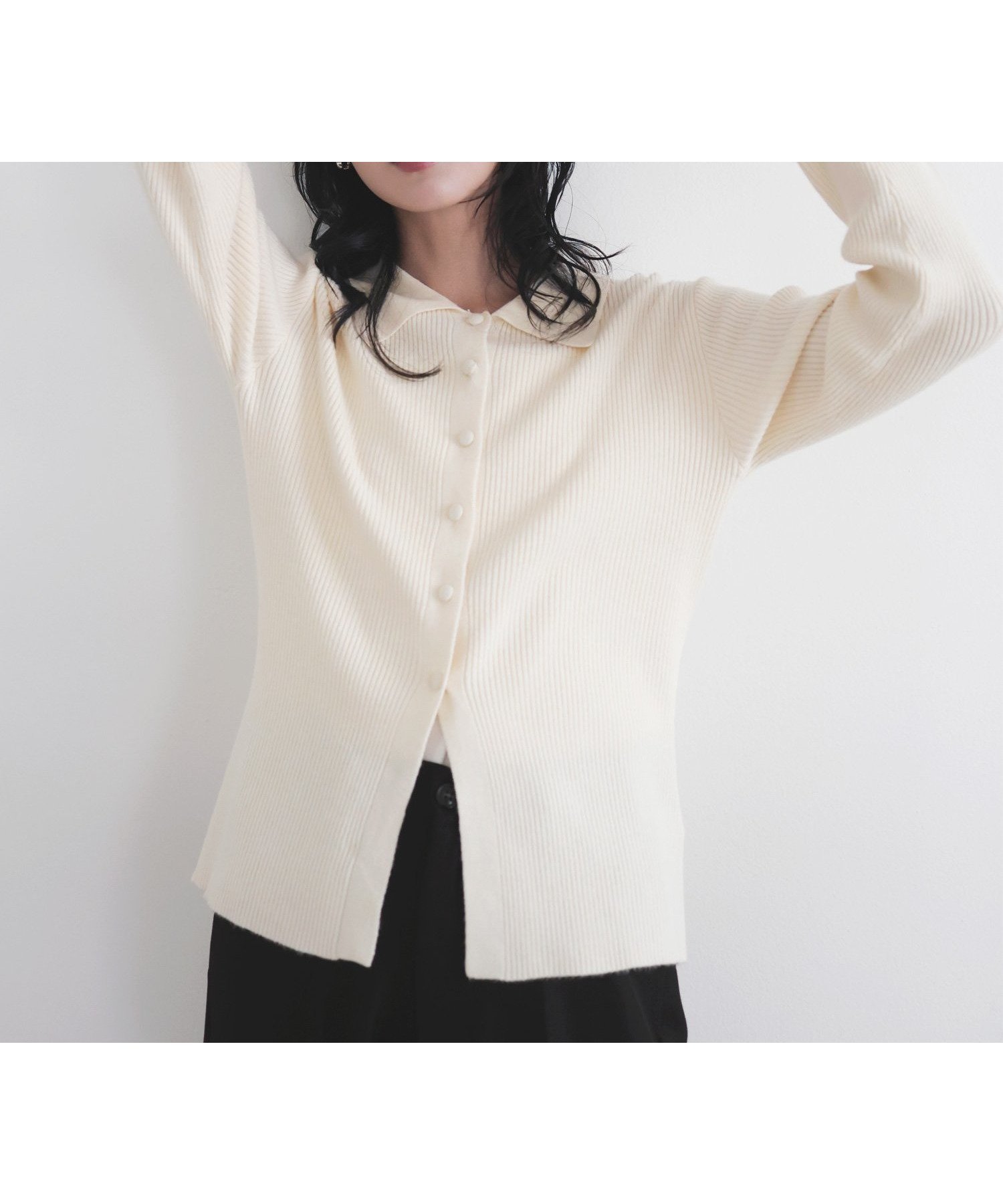 【リアン/Lian】のクルミボタンリブポロニット インテリア・キッズ・メンズ・レディースファッション・服の通販 founy(ファニー) 　ファッション　Fashion　レディースファッション　Fashion for Women　トップス・カットソー　Cut & Sew Tops　ニット　Knit Tops & Sweaters　カーディガン　Cardigan, Knitwear　オフホワイト|ID: prp329100004845236 ipo3291000000035600012