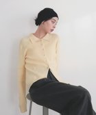 【リアン/Lian】のクルミボタンリブポロニット 人気、トレンドファッション・服の通販 founy(ファニー) ファッション Fashion レディースファッション Fashion for Women トップス・カットソー Cut & Sew Tops ニット Knit Tops & Sweaters カーディガン Cardigan, Knitwear thumbnail イエロー|ID: prp329100004845236 ipo3291000000035600017