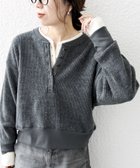 【シップス フォー ウィメン/SHIPS】のSHIPS any 手洗い可能 起毛 ワッフル ヘンリーネック コンパクト プルオーバー チャコールグレー|ID: prp329100004845238 ipo3291000000035331379