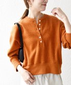 【シップス フォー ウィメン/SHIPS】のSHIPS any 手洗い可能 起毛 ワッフル ヘンリーネック コンパクト プルオーバー オレンジ|ID: prp329100004845238 ipo3291000000036040108