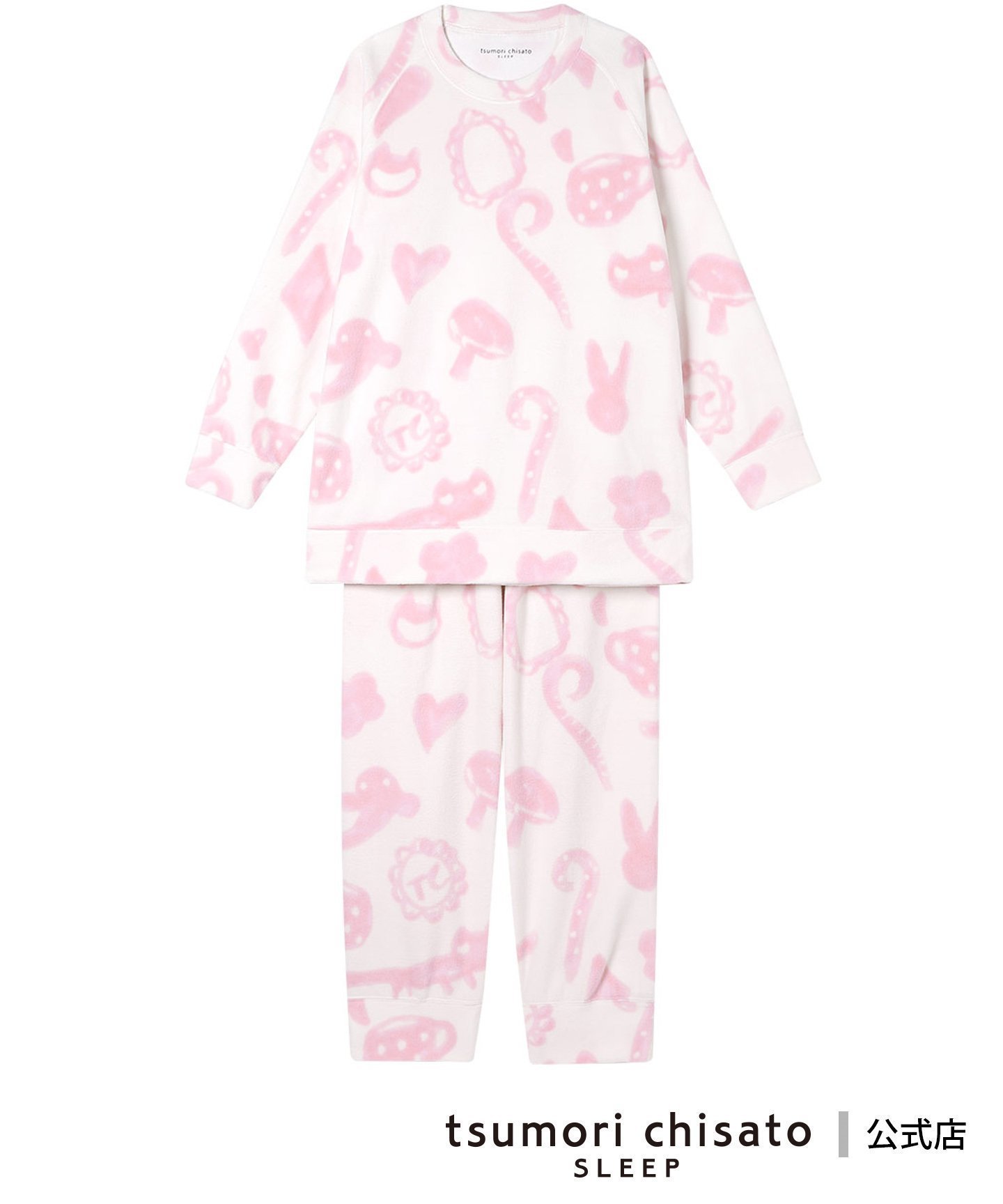 【ツモリチサト スリープ/tsumori chisato SLEEP】のツモリチサト スリープ パジャマ マイクロフリース素材(本体) あったか 長袖 長ズボン 人気、トレンドファッション・服の通販 founy(ファニー) 　ファッション　Fashion　レディースファッション　Fashion for Women　トップス・カットソー　Cut & Sew Tops　スリーブ　Sleeve, Long Sleeve / Short Sleeve　パジャマ　Pajamas, Sleepwear　ボトム　Bottoms, Lower Wear　モチーフ　Motif, Design Theme　手描き　Hand-Drawn, Illustrated　長袖　Long Sleeve, Full Sleeve　 other-1|ID: prp329100004845282 ipo3291000000035331612
