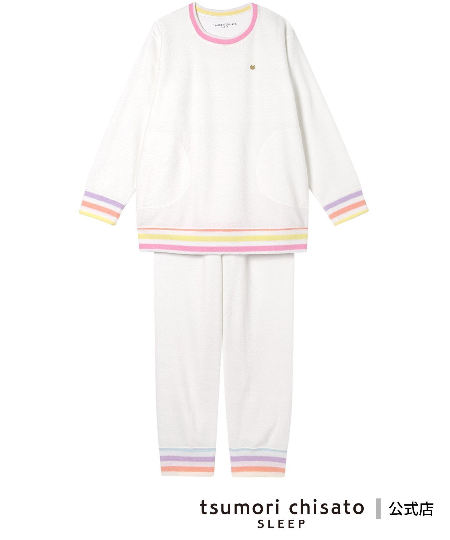【ツモリチサト スリープ/tsumori chisato SLEEP】のツモリチサト スリープ パジャマ パイル(本体) あったか 長袖 長ズボン インテリア・キッズ・メンズ・レディースファッション・服の通販 founy(ファニー) 　ファッション　Fashion　レディースファッション　Fashion for Women　トップス・カットソー　Cut & Sew Tops　ネコ　Cat, Feline Motif　パジャマ　Pajamas, Sleepwear　ボトム　Bottoms, Lower Wear　ワンポイント　One Point, Statement Accent　長袖　Long Sleeve, Full Sleeve　IV|ID: prp329100004845287 ipo3291000000035331629