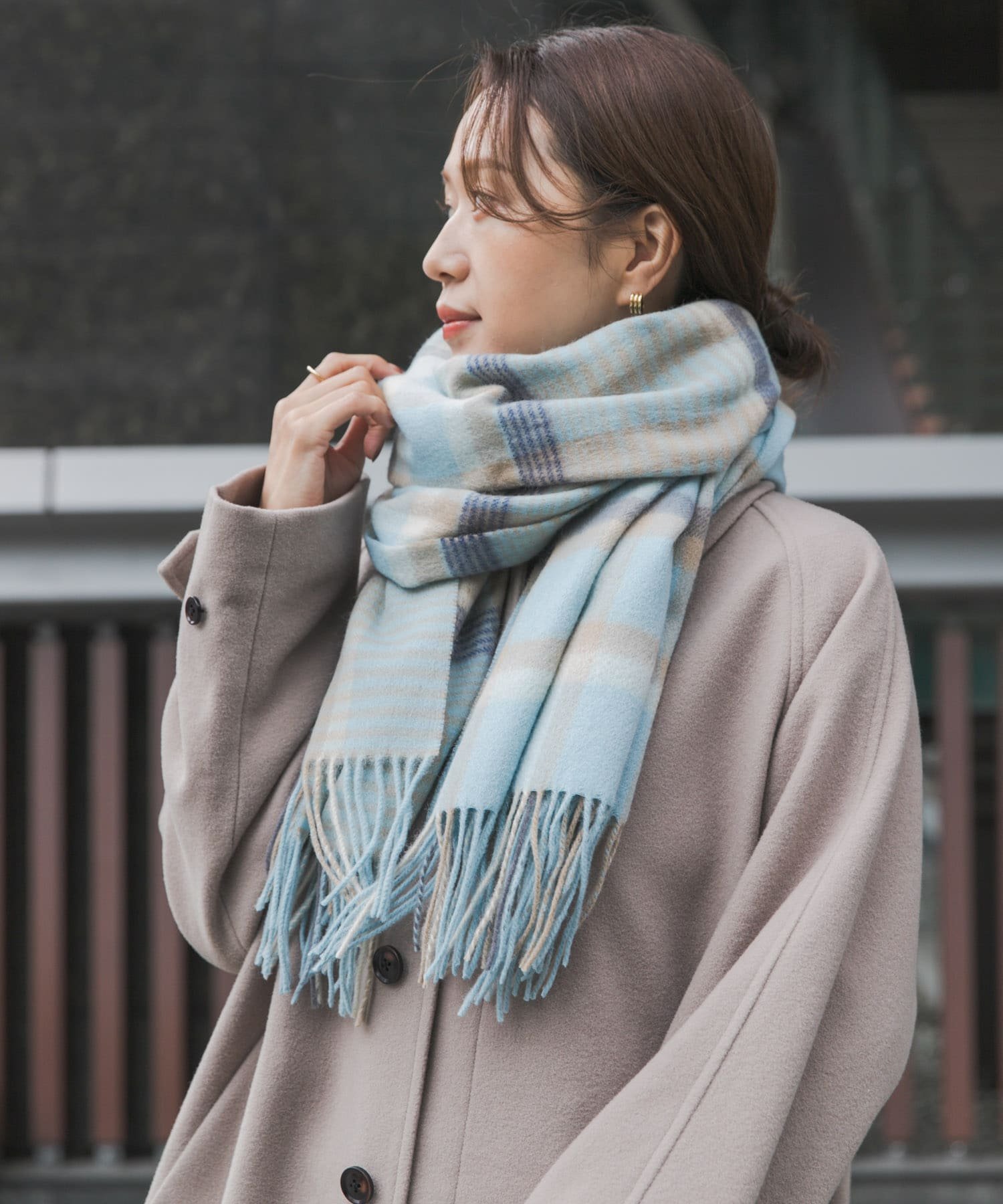 【アーバンリサーチ ドアーズ/URBAN RESEARCH DOORS】のウールチェックストール インテリア・キッズ・メンズ・レディースファッション・服の通販 founy(ファニー) 　ファッション　Fashion　レディースファッション　Fashion for Women　2025年　2025　2025-2026秋冬・A/W　Autumn/Winter 2025–26 AW25–26　冬　Winter / This Winter　おすすめ　Recommended / Our Picks　チェック　Check, Plaid, Tartan　ドッキング　Docking, Mixed Material　定番　Standard, Basic Item　A/W・秋冬　Autumn/Winter　BLUE|ID: prp329100004845306 ipo3291000000035331716