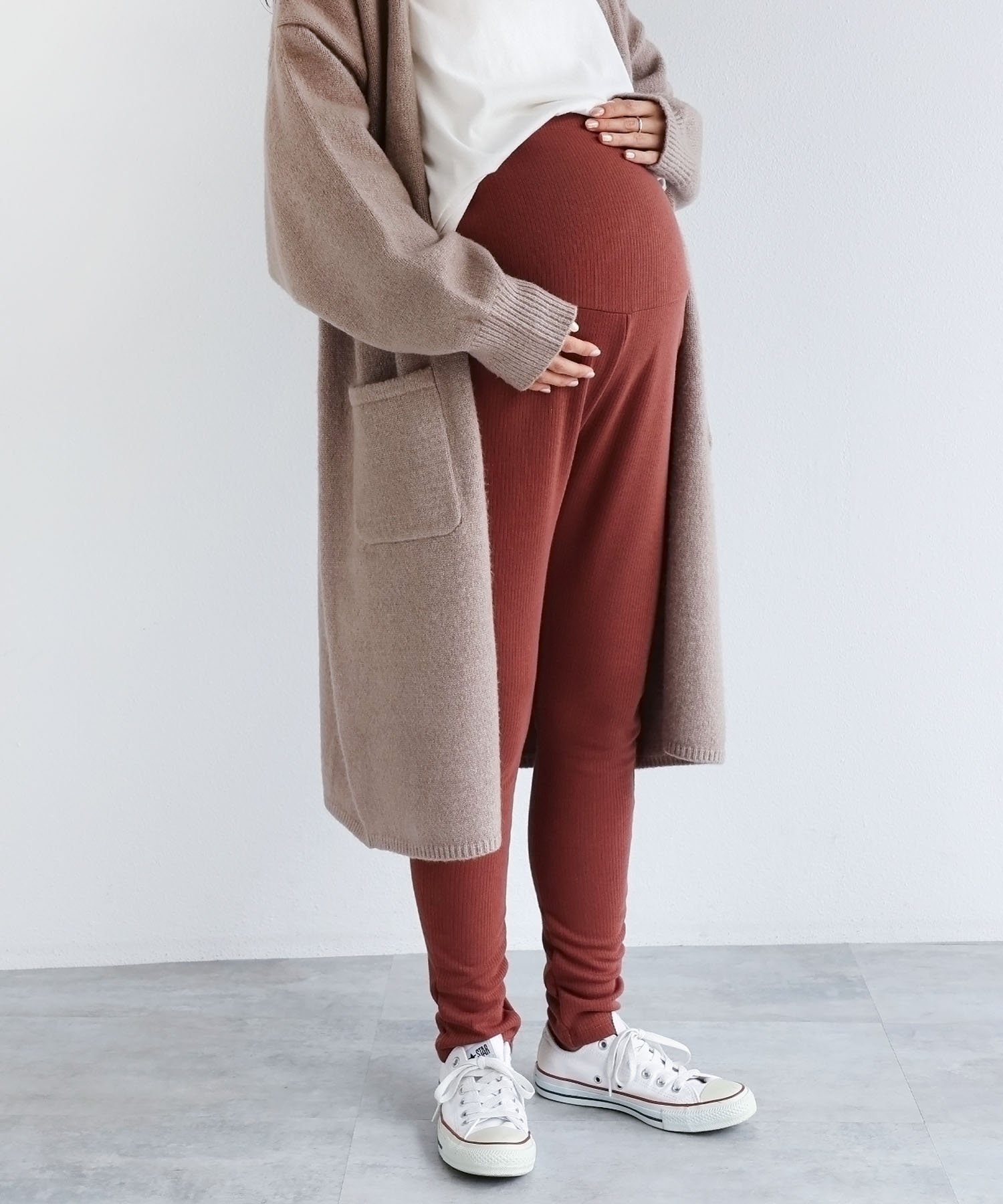 【アンドミー/andme / KIDS】の【マタニティ】裏起毛 テレコ レギンス パンツ インテリア・キッズ・メンズ・レディースファッション・服の通販 founy(ファニー) 　ファッション　Fashion　キッズファッション　Fashion for Kids　ボトムス　Bottoms　テレコ　Ribbed, Rib Stitch　フィット　Fit, Slim Fit　リラックス　Relax, Relaxed Fit　レギンス　Leggings, Stretch Pants　楽ちん　Easy Fit, Comfortable　おすすめ　Recommended / Our Picks　お家時間・ステイホーム　Stay Home / At Home　ピンクブラウン|ID: prp329100004845321 ipo3291000000036285381