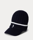 【ラルフローレン/RALPH LAUREN】の(POLO GOLF)ロゴ ケーブルニット キャップ 人気、トレンドファッション・服の通販 founy(ファニー) ファッション Fashion レディースファッション Fashion for Women トップス・カットソー Cut & Sew Tops ニット Knit Tops & Sweaters ゴルフ Golf アクリル Acrylic Material キャップ Cap, Baseball Cap クラウン Crown, Royal Motif ストライプ Stripe, Striped Pattern フロント Front, Front Design リブニット Rib Knit, Ribbed Knit thumbnail 410ネイビー|ID: prp329100004845409 ipo3291000000035332116