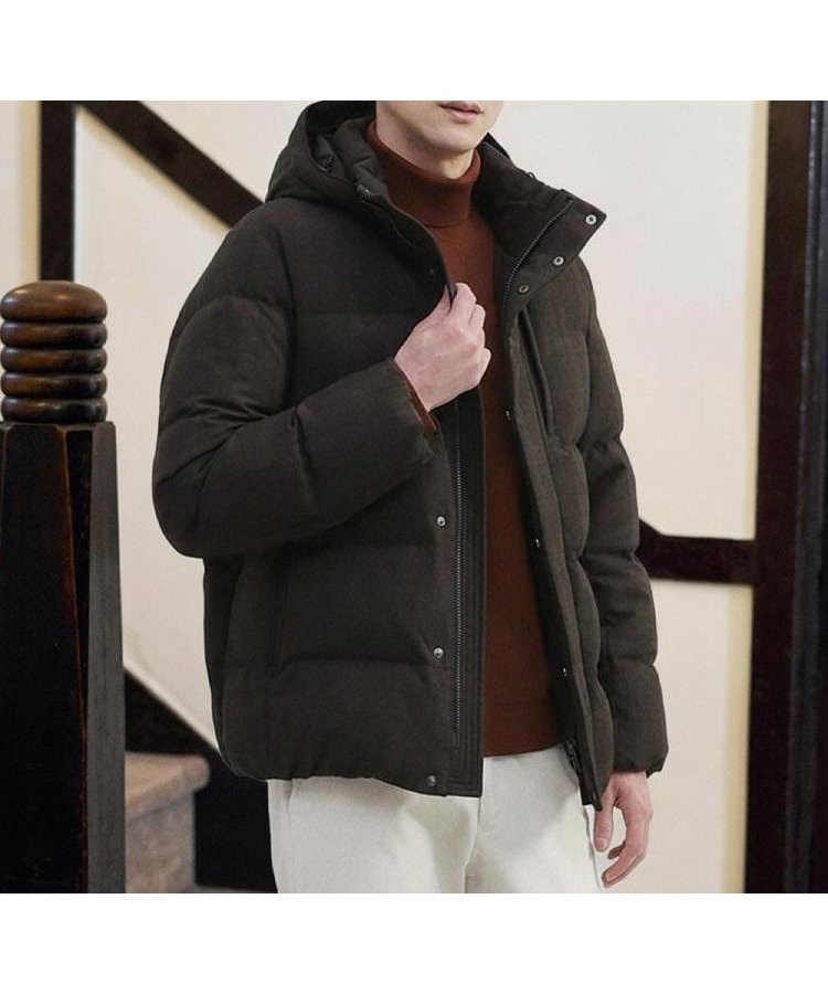 【タケオキクチ/TAKEO KIKUCHI / MEN】のウールライク チェック ダウン ブルゾン インテリア・キッズ・メンズ・レディースファッション・服の通販 founy(ファニー) ファッション Fashion メンズファッション Fashion for Men スタイリッシュ Stylish, Fashionable スタンド Stand Collar, Upright Stand スマート Smart, Elegant ダウン Down, Puffer チェック Check, Plaid, Tartan ブルゾン Blouson, Bomber Jacket ベーシック Basic, Essential ポケット Pocket, Pocket Detail 冬 Winter / This Winter 定番 Standard, Basic Item ブラウン|ID: prp329100004845858 ipo3291000000035455544