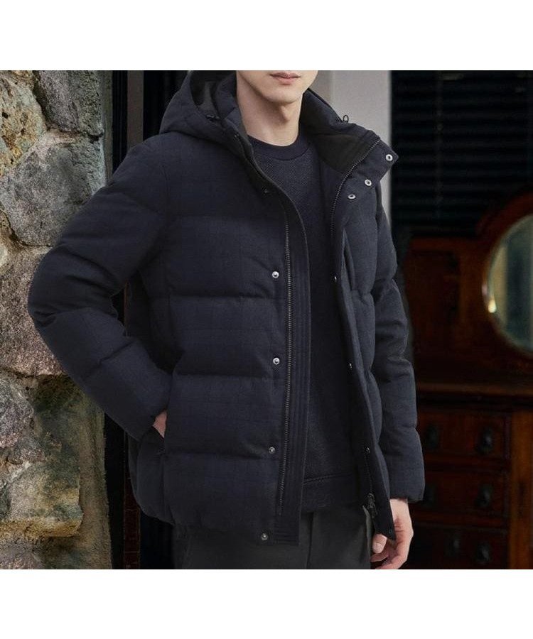 【タケオキクチ/TAKEO KIKUCHI / MEN】のウールライク チェック ダウン ブルゾン インテリア・キッズ・メンズ・レディースファッション・服の通販 founy(ファニー) ファッション Fashion メンズファッション Fashion for Men スタイリッシュ Stylish, Fashionable スタンド Stand Collar, Upright Stand スマート Smart, Elegant ダウン Down, Puffer チェック Check, Plaid, Tartan ブルゾン Blouson, Bomber Jacket ベーシック Basic, Essential ポケット Pocket, Pocket Detail 冬 Winter / This Winter 定番 Standard, Basic Item ネイビー|ID: prp329100004845858 ipo3291000000035455545