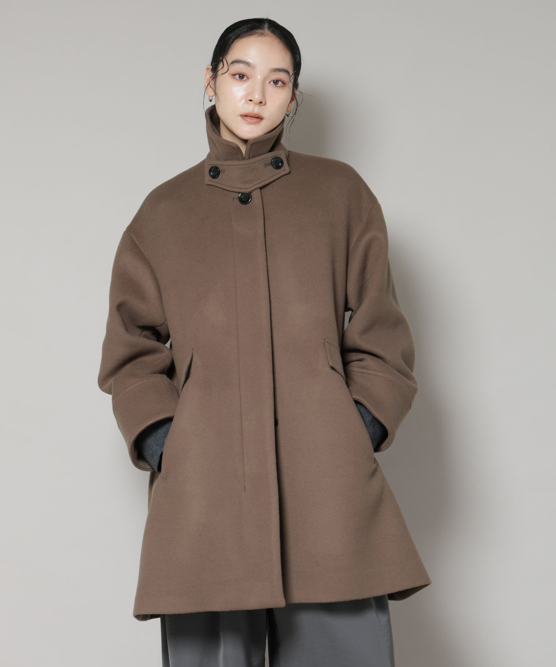 【ナノ ユニバース/nano universe】のWooLoop Aラインステンカラーミドルコート インテリア・キッズ・メンズ・レディースファッション・服の通販 founy(ファニー) ファッション Fashion レディースファッション Fashion for Women アウター Coat / Outerwear Collection コート・ロングコート・ピーコート Long Coats, Peacoats & More スタンド Stand Collar, Upright Stand フラップ Flap, Flap Pocket フロント Front, Front Design ポケット Pocket, Pocket Detail エレガント 上品 Elegant 2025年 2025 2025-2026秋冬・A/W Autumn/Winter 2025–26 AW25–26 モカ3|ID: prp329100004845946 ipo3291000000035346140