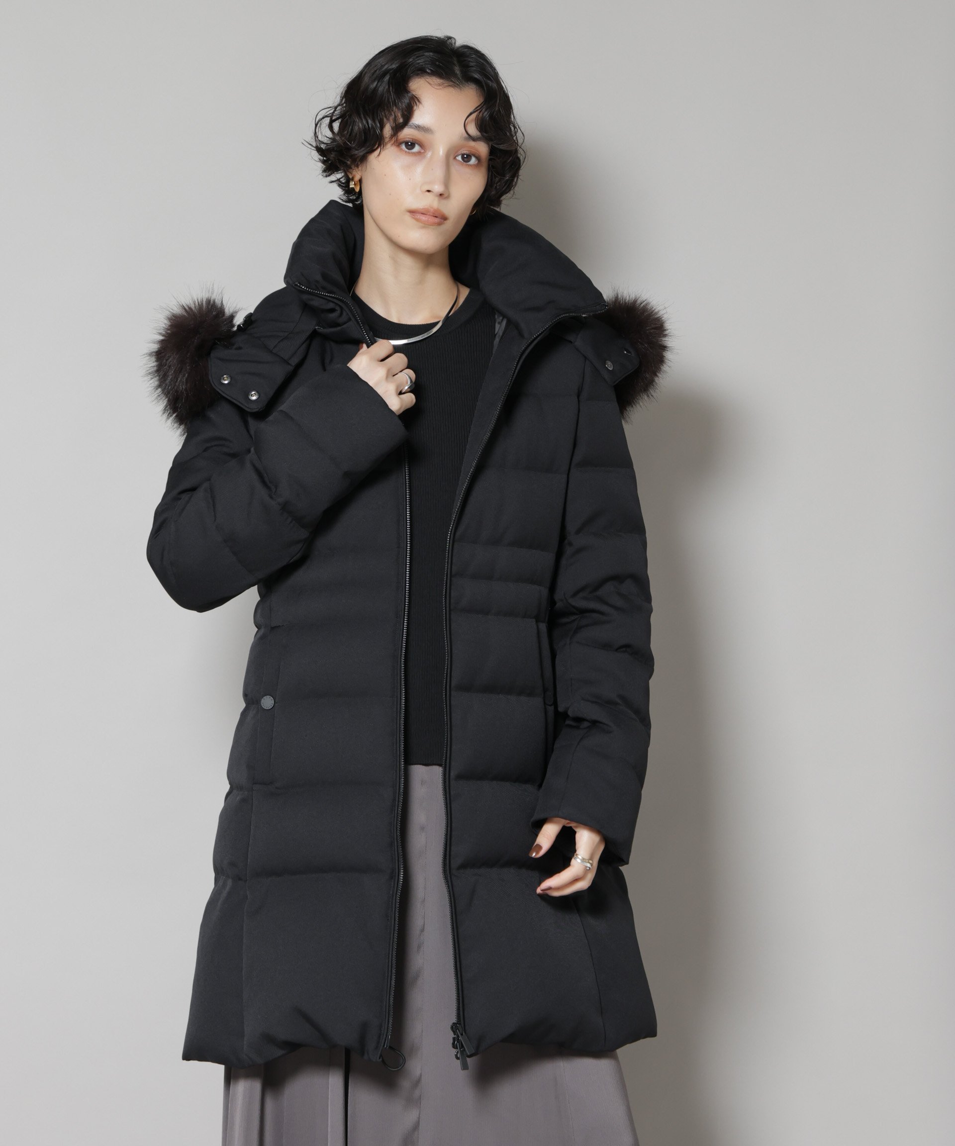 【ナノ ユニバース/nano universe】の「西川ダウン」サージロングダウン インテリア・キッズ・メンズ・レディースファッション・服の通販 founy(ファニー) 　ファッション　Fashion　レディースファッション　Fashion for Women　アクセサリー　Fashion Accessories　軽量　Lightweight, Ultra Light　タオル　Towel, Bath Towel　ダウン　Down, Puffer　定番　Standard, Basic Item　時計　Watch, Wristwatch　人気　Popular, Best Seller　フェイクファー　Faux Fur, Imitation Fur　ポケット　Pocket, Pocket Detail　ロング　Long, Long-Length　エレガント 上品　Elegant　2025年　2025　2025-2026秋冬・A/W　Autumn/Winter 2025–26 AW25–26　ブラック|ID: prp329100004845952 ipo3291000000035346296