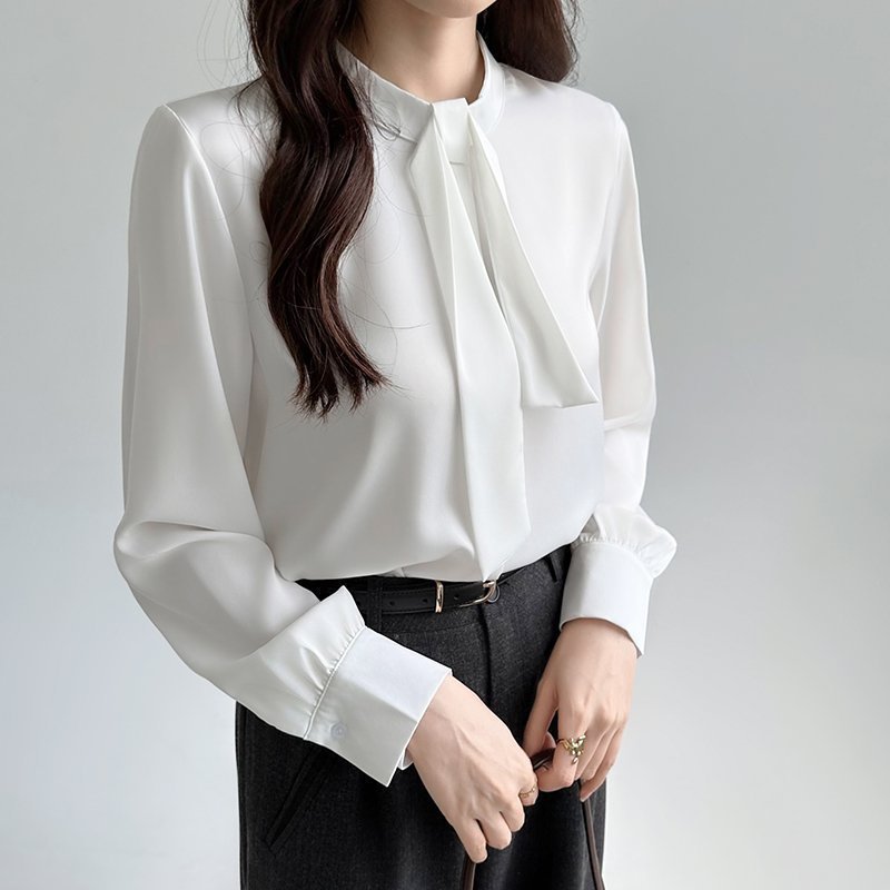 【ココモモ/COCOMOMO】のボウタイブラウス きれいめブラウス オフィスカジュアル ブラウス きれいめ インテリア・キッズ・メンズ・レディースファッション・服の通販 founy(ファニー) ファッション Fashion レディースファッション Fashion for Women トップス・カットソー Cut & Sew Tops シャツ・ブラウス・オフィスカジュアル Elegant Blouses & Button-Ups エレガント 上品 Elegant ジャケット Jacket, Outerwear スタンド Stand Collar, Upright Stand フォーマル Formal, Dressy リボン Ribbon, Bow ホワイト|ID: prp329100004845979 ipo3291000000036216440