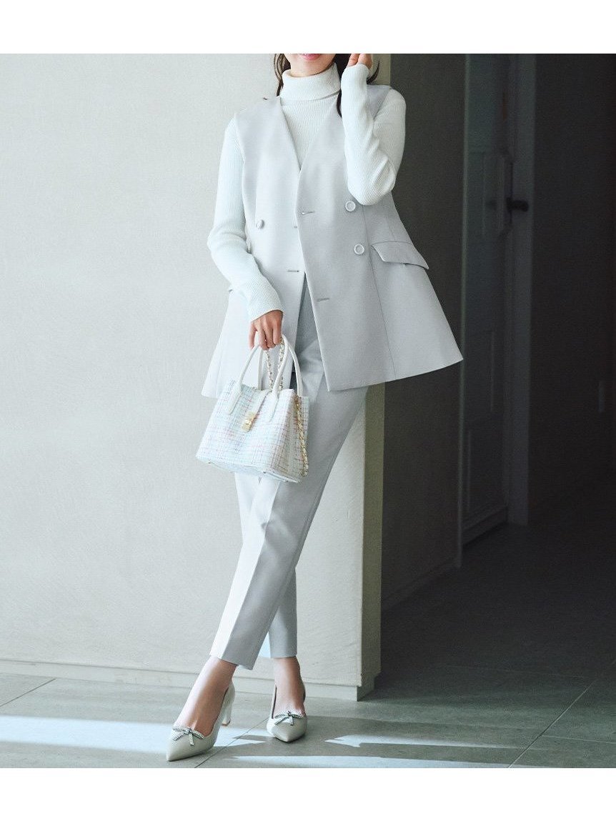 【セルフォード/CELFORD】の【洗える】ペプラムセットアップ インテリア・キッズ・メンズ・レディースファッション・服の通販 founy(ファニー) 　ファッション　Fashion　レディースファッション　Fashion for Women　セットアップ　Matching Sets　インナー　Innerwear　エレガント 上品　Elegant　オケージョン　Occasion Wear　洗える　Machine Washable　ストレート　Straight, Straight Cut　スマート　Smart, Elegant　セットアップ　Set-Up, Coordinated Outfit　ダブル　Double, Double-Breasted　フェミニン　Feminine, Girly　フリル　Frill, Ruffle　ペプラム　Peplum, Flared Hem　マニッシュ　Mannish, Boyish　おすすめ　Recommended / Our Picks　LGRY[005]|ID: prp329100004846023 ipo3291000000036251800