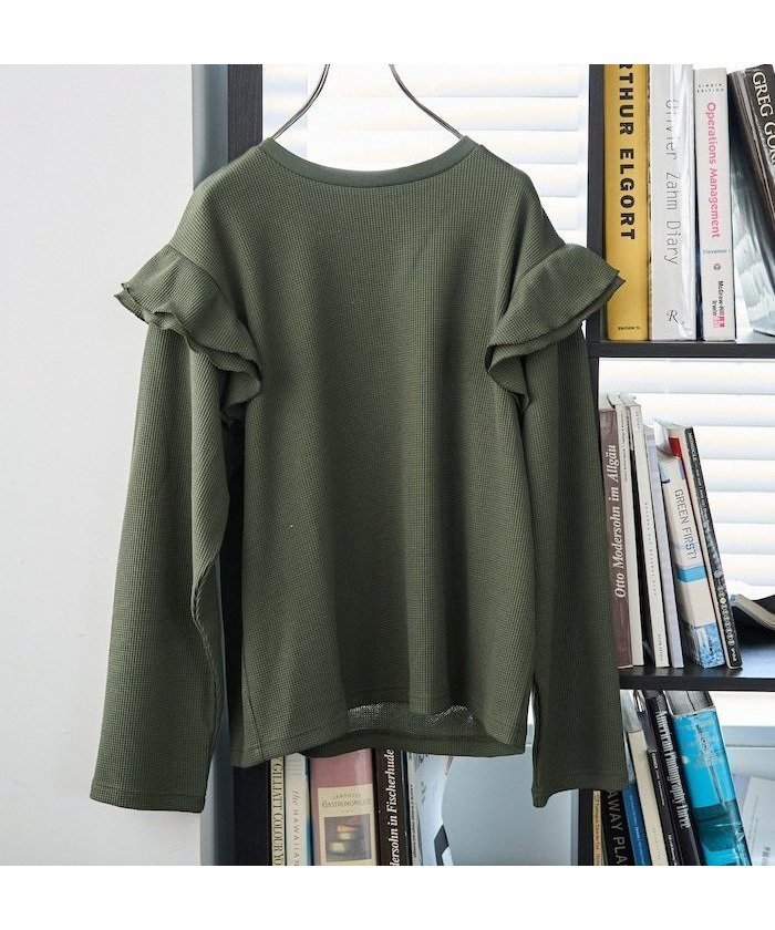 【フリークスストア/FREAK'S STORE】のワッフル フリル 袖 ロング スリーブ プルオーバー【限定展開】 25AW インテリア・キッズ・メンズ・レディースファッション・服の通販 founy(ファニー) 　ファッション　Fashion　レディースファッション　Fashion for Women　トップス・カットソー　Cut & Sew Tops　カジュアルプルオーバー・ニットトップス　Pullovers & Knit Tops / Casual Pullovers　2025年　2025　2025-2026秋冬・A/W　Autumn/Winter 2025–26 AW25–26　冬　Winter / This Winter　カットソー　Cut and Sewn Top　スリーブ　Sleeve, Long Sleeve / Short Sleeve　フェミニン　Feminine, Girly　フリル　Frill, Ruffle　ロング　Long, Long-Length　ワッフル　Waffle, Waffle Knit　人気　Popular, Best Seller　A/W・秋冬　Autumn/Winter　オリーブ|ID: prp329100004846039 ipo3291000000036156844