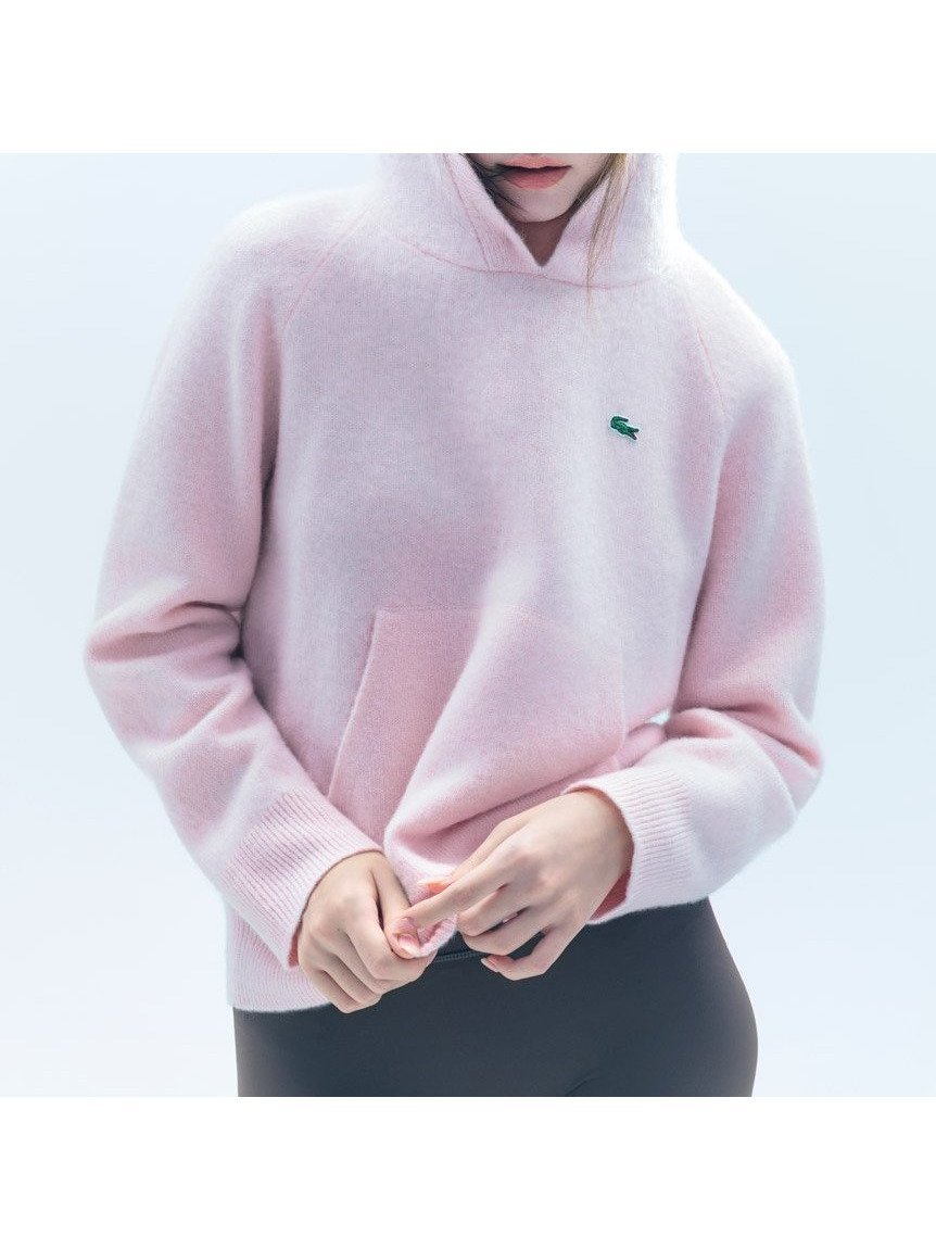 【スナイデル/SNIDEL】のLACOSTE/ニットフーディー インテリア・キッズ・メンズ・レディースファッション・服の通販 founy(ファニー) 　ファッション　Fashion　レディースファッション　Fashion for Women　トップス・カットソー　Cut & Sew Tops　ニット　Knit Tops & Sweaters　コレクション　Collection, Seasonal Line　今季　This Season, Current Season　ストレート　Straight, Straight Cut　スマート　Smart, Elegant　フォーマル　Formal, Dressy　フランス　France, French　フロント　Front, Front Design　ポケット　Pocket, Pocket Detail　ミニスカート　Mini Skirt, Short Skirt　冬　Winter / This Winter　おすすめ　Recommended / Our Picks　PNK[066]|ID: prp329100004846068 ipo3291000000036270366