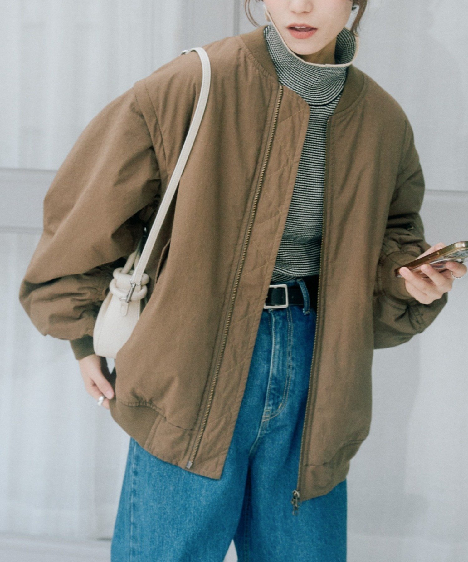 【チャオパニックティピー/CIAOPANIC TYPY】の累計販売数2万枚!【新色登場/ユニセックス】ボリュームスリーブMA-1 インテリア・キッズ・メンズ・レディースファッション・服の通販 founy(ファニー) 　ファッション　Fashion　レディースファッション　Fashion for Women　アウター　Coat / Outerwear Collection　MA-1ジャケット　MA-1 Bomber Jackets / Flight Jackets　トップス・カットソー　Cut & Sew Tops　ボリューム袖・フリルスリーブブラウス　Voluminous & Ruffle Sleeves / Puffy Sleeve Tops　軽量　Lightweight, Ultra Light　スリーブ　Sleeve, Long Sleeve / Short Sleeve　デニム　Denim, Jeans Material　フレア　Flare, Flared　ベスト　Vest, Waistcoat　ボーダー　Border, Stripe　ロング　Long, Long-Length　冬　Winter / This Winter　おすすめ　Recommended / Our Picks　ブラウン|ID: prp329100004846116 ipo3291000000036315363