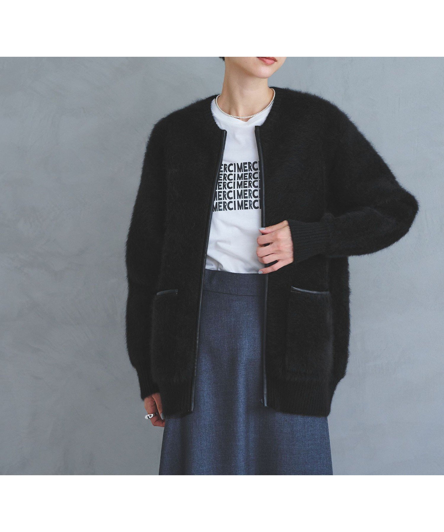 【ユナイテッドアローズ/UNITED ARROWS】のフォックスカシミヤ トリムコンビ カーディガン インテリア・キッズ・メンズ・レディースファッション・服の通販 founy(ファニー) 　ファッション　Fashion　レディースファッション　Fashion for Women　トップス・カットソー　Cut & Sew Tops　カーディガン・羽織り　Layered Style Cardigans　インナー　Innerwear　カーディガン　Cardigan, Knitwear　コンビ　Combo, Combination Style　軽量　Lightweight, Ultra Light　フォックス　Fox, Fox Fur　ポケット　Pocket, Pocket Detail　ワイド　Wide, Wide Fit　おすすめ　Recommended / Our Picks　BLACK|ID: prp329100004846141 ipo3291000000035428606