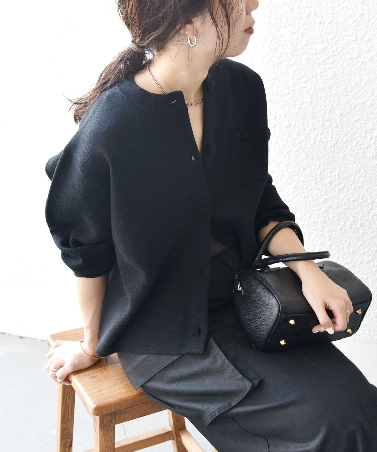 【シップス フォー ウィメン/SHIPS】のSHIPS any ミラノリブ ノーカラー ニット ジャケット カーディガン インテリア・キッズ・メンズ・レディースファッション・服の通販 founy(ファニー) 　ファッション　Fashion　レディースファッション　Fashion for Women　洗える　Machine Washable　カーディガン　Cardigan, Knitwear　ショルダー　Shoulder, Shoulder Strap　ジャケット　Jacket, Outerwear　タートル　Turtleneck, Turtle Collar　ダウン　Down, Puffer　ドロップ　Drop Shoulder, Dropped Style　人気　Popular, Best Seller　ミラノリブ　Milano Rib, Milano Stitch　リラックス　Relax, Relaxed Fit　冬　Winter / This Winter　おすすめ　Recommended / Our Picks　ビジネス 仕事 通勤　Business / Work / Commuting　2025年　2025　2025-2026秋冬・A/W　Autumn/Winter 2025–26 AW25–26　ブラック|ID: prp329100004846149 ipo3291000000036182738