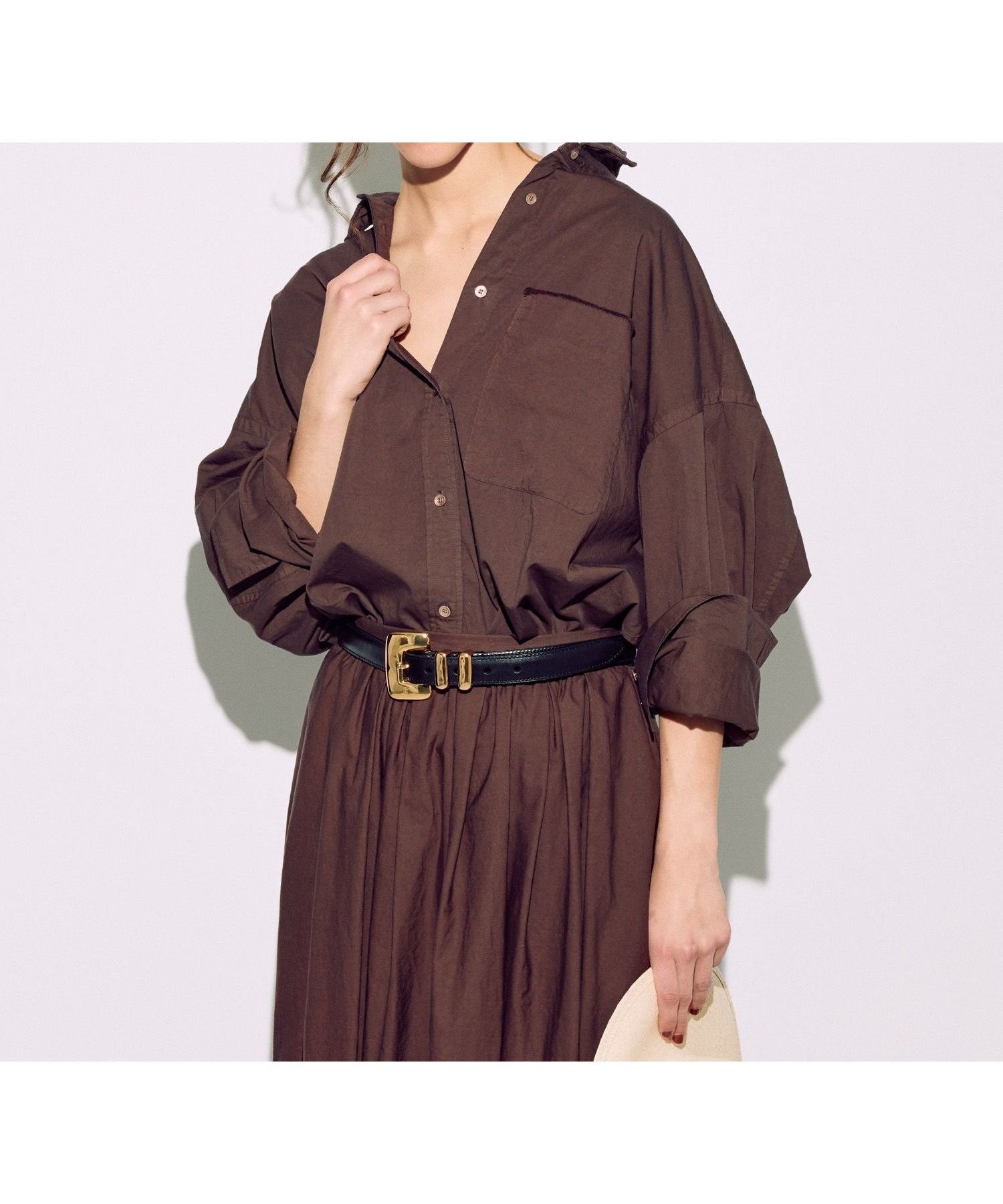 【ブリル/BRILL】の【EC限定ブラック登場】【坪田さんYouTube】【NEW・一部追加 】セイヒンゾメオーバーシャツ インテリア・キッズ・メンズ・レディースファッション・服の通販 founy(ファニー) 　ファッション　Fashion　レディースファッション　Fashion for Women　トップス・カットソー　Cut & Sew Tops　シャツ・ブラウス・オフィスカジュアル　Elegant Blouses & Button-Ups　サテン　Satin, Glossy Fabric　パッチ　Patch, Appliqué　フォルム　Silhouette, Form　ポケット　Pocket, Pocket Detail　今季　This Season, Current Season　ブラウン57|ID: prp329100004846150 ipo3291000000036268877