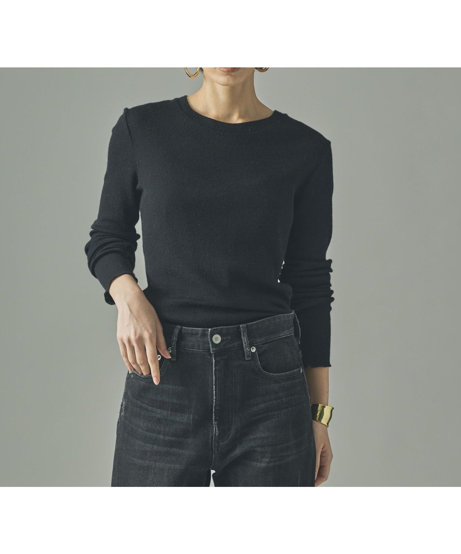 【カレンソロジー/Curensology】のテレコクルーネックプルオーバー インテリア・キッズ・メンズ・レディースファッション・服の通販 founy(ファニー) ファッション Fashion レディースファッション Fashion for Women トップス・カットソー Cut & Sew Tops カジュアルプルオーバー・ニットトップス Pullovers & Knit Tops / Casual Pullovers インナー Innerwear エレガント 上品 Elegant テレコ Ribbed, Rib Stitch ブラック09|ID: prp329100004846204 ipo3291000000036248080