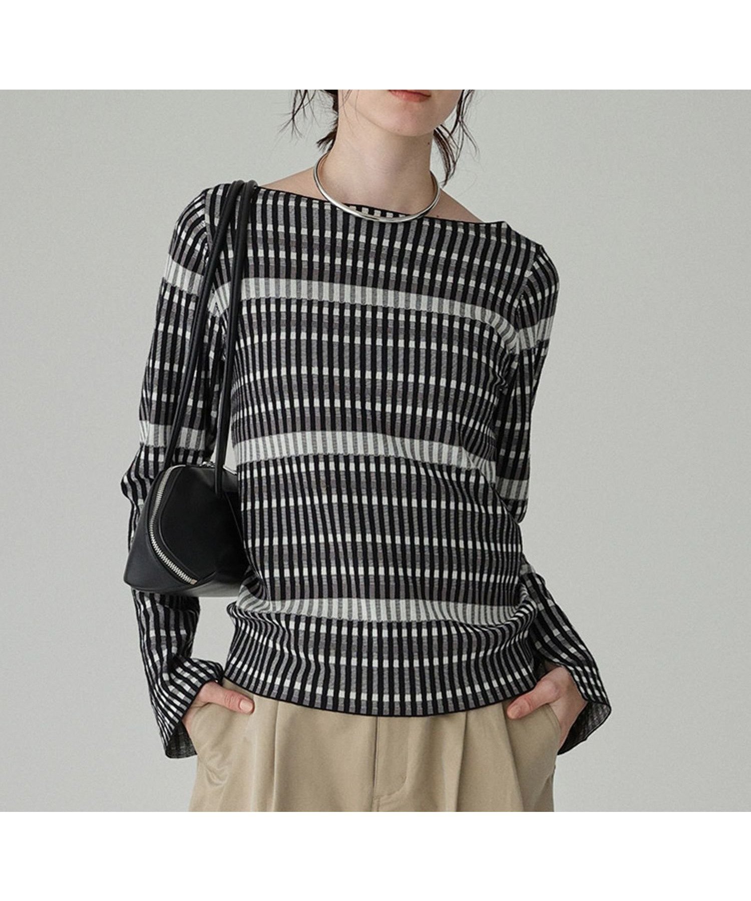 【バビロン/BABYLONE / KIDS】のギンガム柄プルオーバー インテリア・キッズ・メンズ・レディースファッション・服の通販 founy(ファニー) 　ファッション　Fashion　キッズファッション　Fashion for Kids　トップス・カットソー　Cut & Sew Tops　ギンガム　Gingham, Gingham Fabric　コンパクト　Compact, Small Size　ストレッチ　Stretch, Stretchy Fabric　デコルテ　Décolleté, Neckline　ドレープ　Drape, Draping Fabric　フレア　Flare, Flared　再入荷　Restock / Back in Stock　ブラック19|ID: prp329100004846205 ipo3291000000036339402