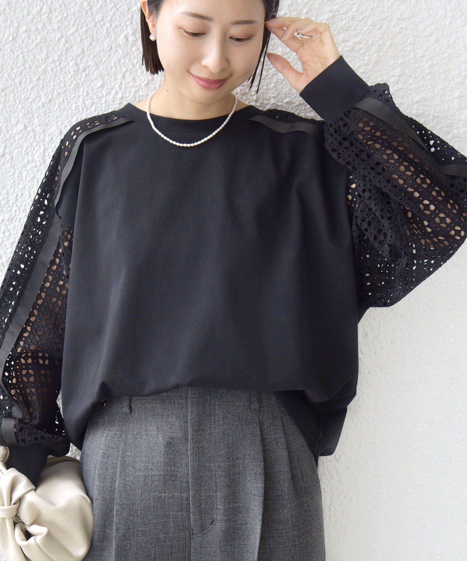 【シップス フォー ウィメン/SHIPS】の【WEB限定】 手洗い可能 レース コンビ カットソー インテリア・キッズ・メンズ・レディースファッション・服の通販 founy(ファニー) ファッション Fashion レディースファッション Fashion for Women トップス・カットソー Cut & Sew Tops カットソー・ベーシックTシャツ Cut-and-Sewn Tops / Stretch Tees & Basics アクセサリー Fashion Accessories イエロー Yellow カットソー Cut and Sewn Top コンビ Combo, Combination Style ボトム Bottoms, Lower Wear ポケット Pocket, Pocket Detail レース Lace, Lace Fabric 2026年 2026 ブラック|ID: prp329100004846211 ipo3291000000036070153