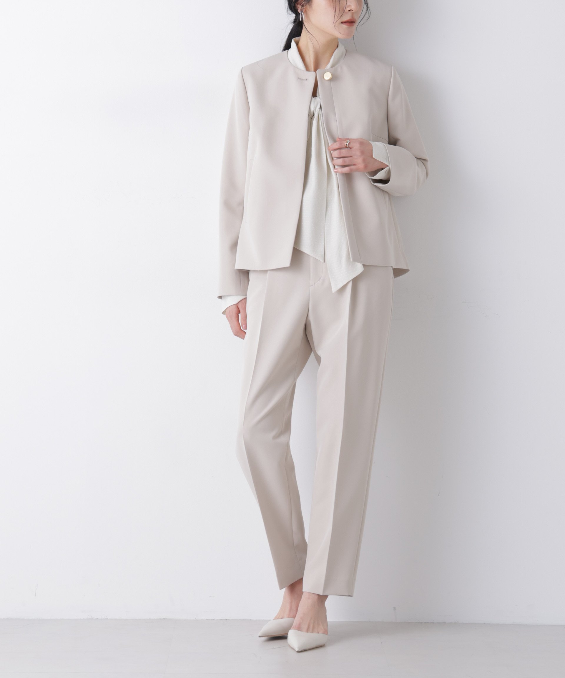 【ナノ ユニバース/nano universe】のデイリーファンクション タックテーパードパンツ(セットアップ可) インテリア・キッズ・メンズ・レディースファッション・服の通販 founy(ファニー) ファッション Fashion レディースファッション Fashion for Women セットアップ Matching Sets レディースパンツ・ボトムス Pants & Trousers / Bottoms 吸水 Absorbent, Quick-Dry ジャケット Jacket, Outerwear ストレッチ Stretch, Stretchy Fabric セットアップ Set-Up, Coordinated Outfit センター Center, Center Line ベーシック Basic, Essential おすすめ Recommended / Our Picks セレモニー Ceremony 2026年 2026 アイボリー7|ID: prp329100004846239 ipo3291000000035356300