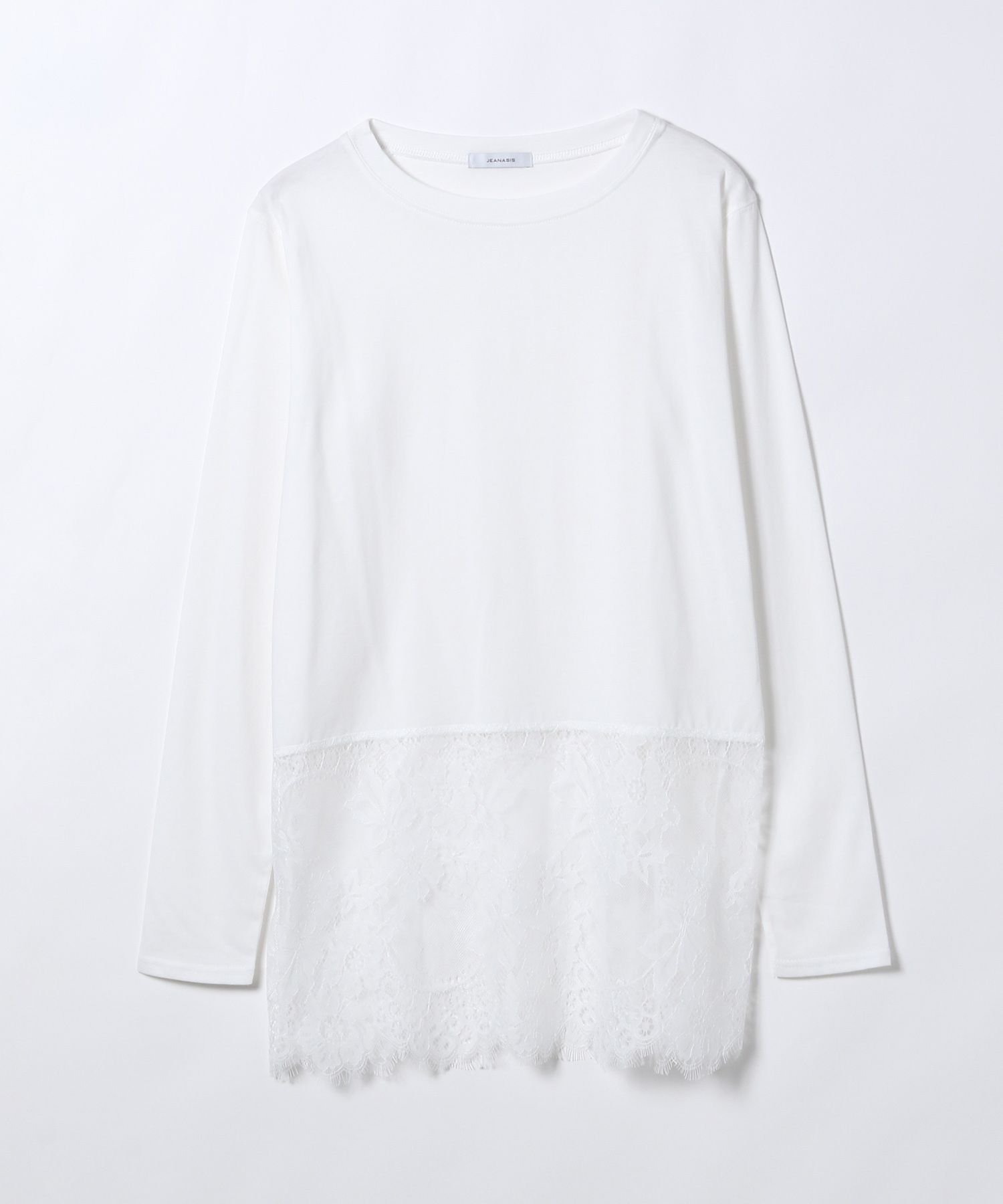【ジーナシス/JEANASiS】のレースドッキングロンTEE インテリア・キッズ・メンズ・レディースファッション・服の通販 founy(ファニー) ファッション Fashion レディースファッション Fashion for Women トップス・カットソー Cut & Sew Tops ロングTシャツ・Tシャツ Longline T-Shirts & Tees イレヘム Irregular Hemline カーディガン Cardigan, Knitwear シンプル Simple, Minimal ジャケット Jacket, Outerwear スウェット / スエット Sweatshirt, Sweatwear ストレート Straight, Straight Cut ドッキング Docking, Mixed Material レース Lace, Lace Fabric A/W・秋冬 Autumn/Winter 長袖 Long Sleeve, Full Sleeve ホワイト系|ID: prp329100004846512 ipo3291000000035374259