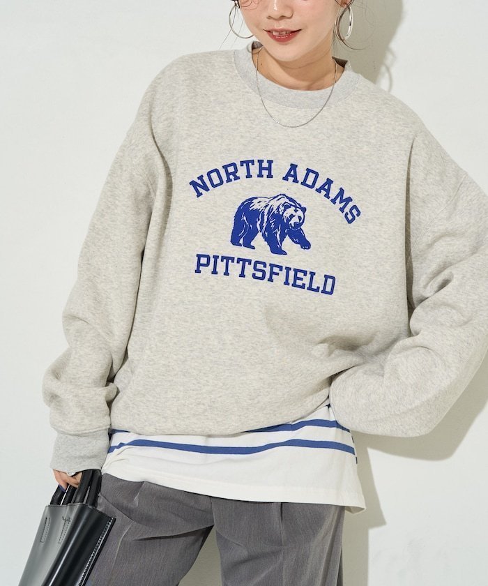 【フリークスストア/FREAK'S STORE】のアニマル カレッジ フロッキー ロゴ スウェット【限定展開】 25AW インテリア・キッズ・メンズ・レディースファッション・服の通販 founy(ファニー) 　ファッション　Fashion　レディースファッション　Fashion for Women　トップス・カットソー　Cut & Sew Tops　レディースパーカー・カジュアルフーディー　Casual Hoodies & Sweatshirts　スウェット・クルーネックトップス　Sweatshirts & Crewnecks / Relaxed Fit Sweat Tops　アニマル　Animal Print　キャップ　Cap, Baseball Cap　ショート　Short, Short Length　スウェット / スエット　Sweatshirt, Sweatwear　ストレート　Straight, Straight Cut　スニーカー　Sneakers, Trainers　ダウン　Down, Puffer　デニム　Denim, Jeans Material　人気　Popular, Best Seller　バランス　Balance, Style Balance　ブルゾン　Blouson, Bomber Jacket　ルーズ　Loose, Oversized　ワイド　Wide, Wide Fit　A/W・秋冬　Autumn/Winter　冬　Winter / This Winter　おすすめ　Recommended / Our Picks　2025年　2025　2025-2026秋冬・A/W　Autumn/Winter 2025–26 AW25–26　杢グレー|ID: prp329100004846513 ipo3291000000036120925