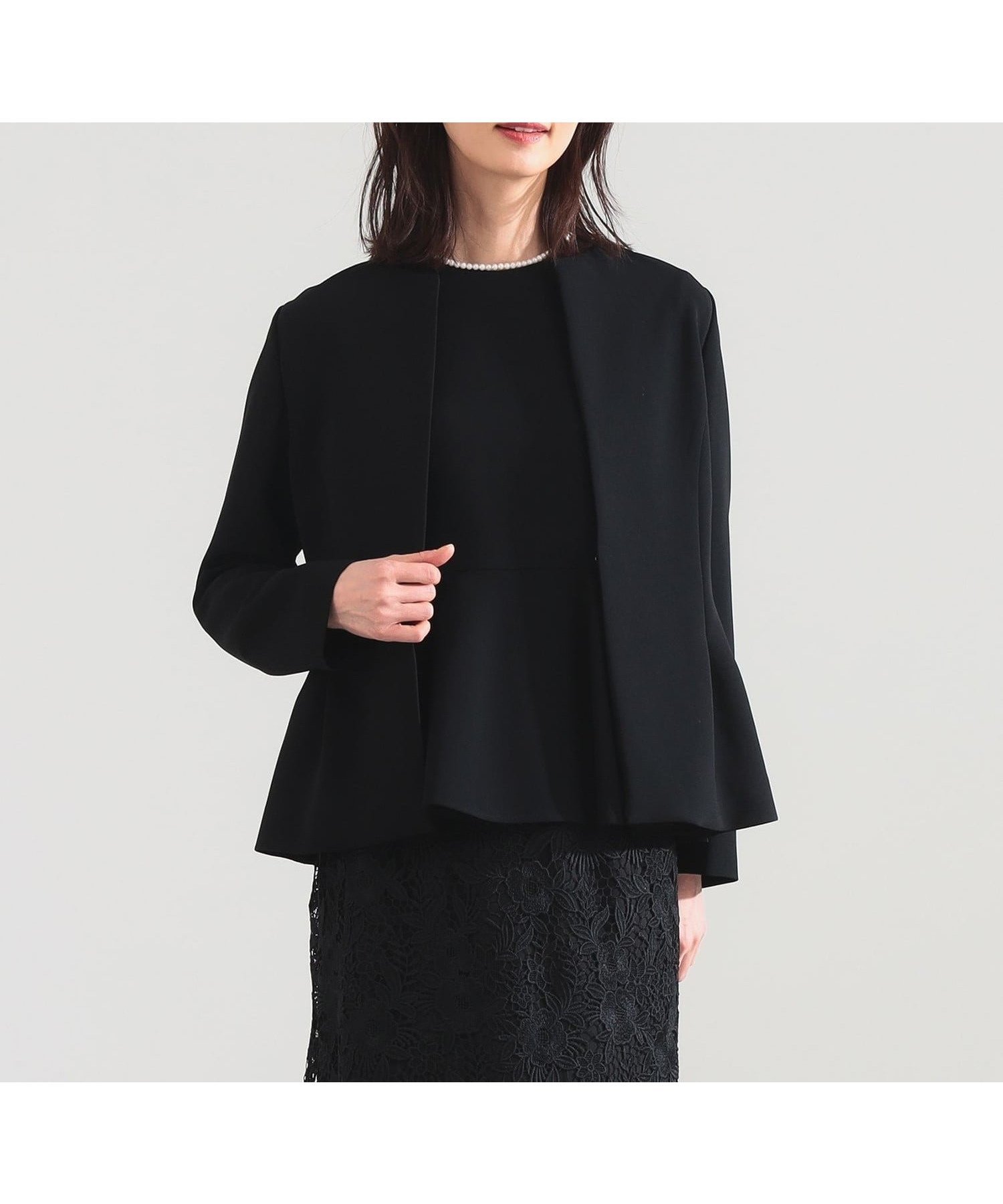 【デミルクス ビームス/Demi-Luxe BEAMS】の【期間限定+15%ポイントバック】トリアセ ペプラムジャケット* ビームスセレモニー2026 フォーマル 入学式 卒業式 入園式 卒園式 入社式 スーツ インテリア・キッズ・メンズ・レディースファッション・服の通販 founy(ファニー) 　ファッション　Fashion　レディースファッション　Fashion for Women　アウター　Coat / Outerwear Collection　レディースジャケット・軽アウター　Jackets　スーツ　Business Suits & Workwear　スーツジャケット・オフィスブレザー　Suit Jackets / Blazers　シェイプ　Shape, Slim Fit　ジャケット　Jacket, Outerwear　ストレッチ　Stretch, Stretchy Fabric　スーツ　Suit, Formalwear　セットアップ　Set-Up, Coordinated Outfit　ツイード　Twill, Twill Weave　定番　Standard, Basic Item　フェミニン　Feminine, Girly　フォルム　Silhouette, Form　フォーマル　Formal, Dressy　ペプラム　Peplum, Flared Hem　おすすめ　Recommended / Our Picks　入学式　Entrance Ceremony　卒業式　Graduation Ceremony　ビジネス 仕事 通勤　Business / Work / Commuting　BLACK|ID: prp329100004846537 ipo3291000000036294424