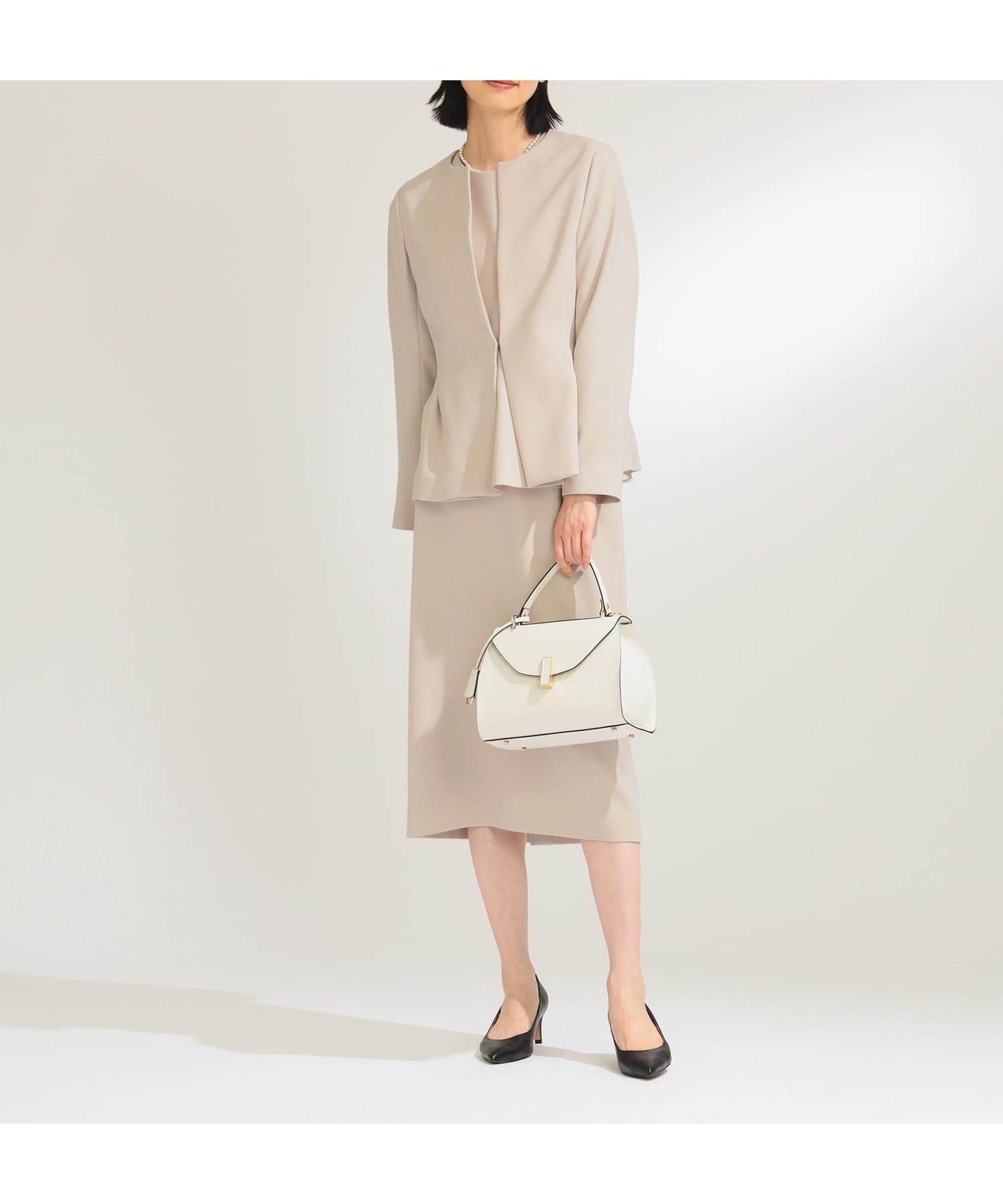 【デミルクス ビームス/Demi-Luxe BEAMS】の【期間限定+15%ポイントバック】トリアセ ペプラムジャケット* ビームスセレモニー2026 フォーマル 入学式 卒業式 入園式 卒園式 入社式 スーツ インテリア・キッズ・メンズ・レディースファッション・服の通販 founy(ファニー) 　ファッション　Fashion　レディースファッション　Fashion for Women　アウター　Coat / Outerwear Collection　レディースジャケット・軽アウター　Jackets　スーツ　Business Suits & Workwear　スーツジャケット・オフィスブレザー　Suit Jackets / Blazers　シェイプ　Shape, Slim Fit　ジャケット　Jacket, Outerwear　ストレッチ　Stretch, Stretchy Fabric　スーツ　Suit, Formalwear　セットアップ　Set-Up, Coordinated Outfit　ツイード　Twill, Twill Weave　定番　Standard, Basic Item　フェミニン　Feminine, Girly　フォルム　Silhouette, Form　フォーマル　Formal, Dressy　ペプラム　Peplum, Flared Hem　おすすめ　Recommended / Our Picks　入学式　Entrance Ceremony　卒業式　Graduation Ceremony　ビジネス 仕事 通勤　Business / Work / Commuting　BEIGE|ID: prp329100004846537 ipo3291000000036294425