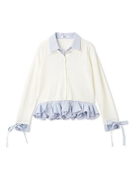 【スナイデル/SNIDEL】のシャツドッキングヘムボリュームニットプルオーバー 人気、トレンドファッション・服の通販 founy(ファニー) ファッション Fashion レディースファッション Fashion for Women トップス・カットソー Cut & Sew Tops ニット Knit Tops & Sweaters シャツ・ブラウス・オフィスカジュアル Elegant Blouses & Button-Ups カジュアルプルオーバー・ニットトップス Pullovers & Knit Tops / Casual Pullovers ウェーブ Wavy Pattern オレンジ Orange カフス Cuff Design カーディガン Cardigan, Knitwear 今季 This Season, Current Season ストレート Straight, Straight Cut スマート Smart, Elegant デコルテ Décolleté, Neckline トレンド Trend, Trending Now ドッキング Docking, Mixed Material バランス Balance, Style Balance ボトム Bottoms, Lower Wear ボーダー Border, Stripe 無地 Plain, Solid Color ラッフル Ruffle, Frill リボン Ribbon, Bow おすすめ Recommended / Our Picks |ID:prp329100004846588