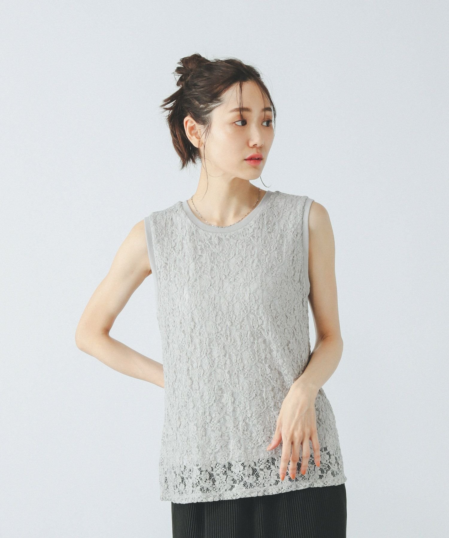 【グローバルワーク/GLOBAL WORK】のBeauteeレースタンク/497012 インテリア・キッズ・メンズ・レディースファッション・服の通販 founy(ファニー) 　ファッション　Fashion　レディースファッション　Fashion for Women　インナー　Innerwear　ストレッチ　Stretch, Stretchy Fabric　タイトスカート　Pencil Skirt, Tight Skirt　タンク　Tank Top, Sleeveless Top　デニム　Denim, Jeans Material　トレンド　Trend, Trending Now　ドッキング　Docking, Mixed Material　レース　Lace, Lace Fabric　吸水　Absorbent, Quick-Dry　夏　Summer　グレー12|ID: prp329100004846639 ipo3291000000036296532