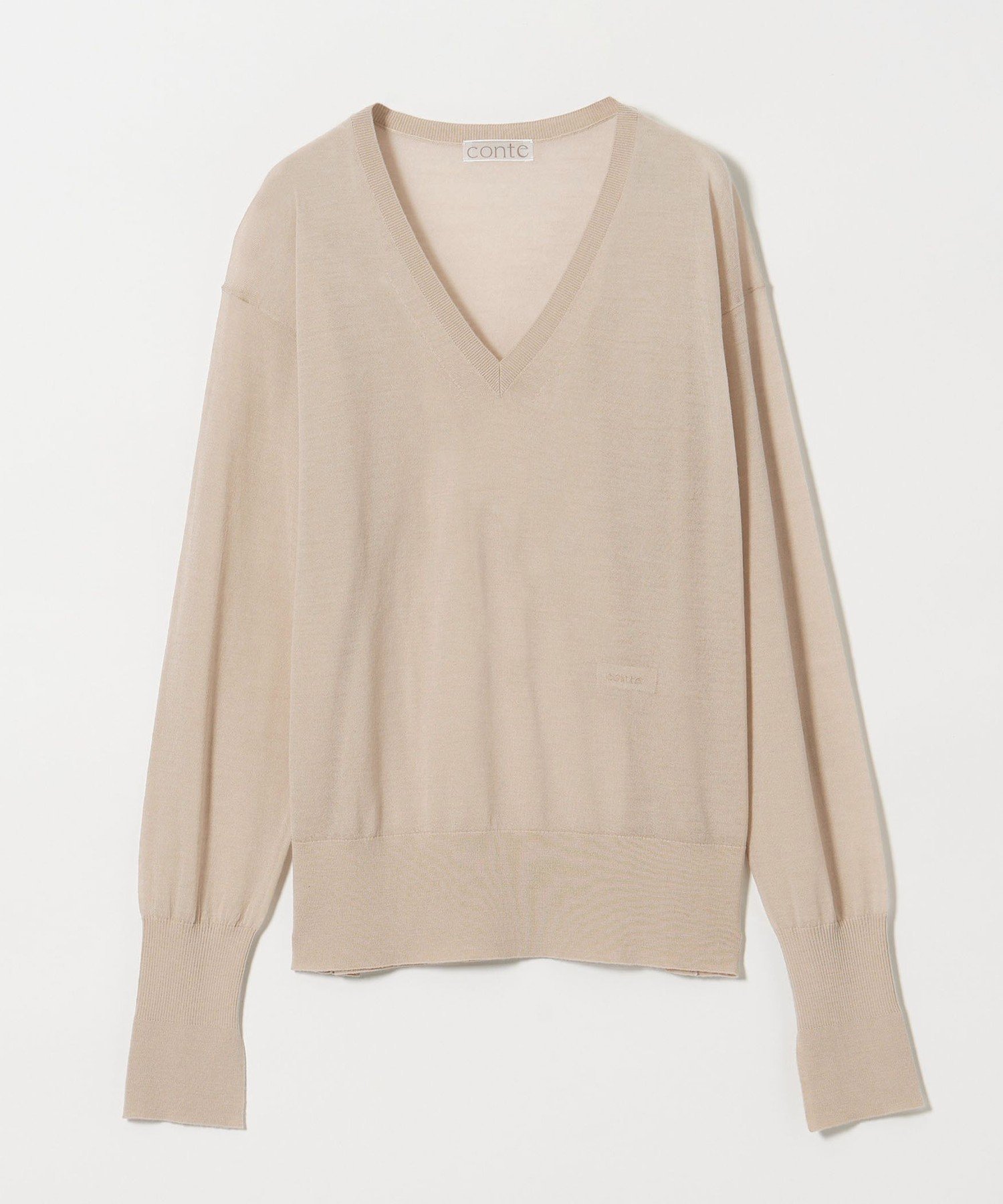 【ユナイテッドアローズ/UNITED ARROWS】のconte シアー Vネックニット インテリア・キッズ・メンズ・レディースファッション・服の通販 founy(ファニー) 　ファッション　Fashion　レディースファッション　Fashion for Women　トップス・カットソー　Cut & Sew Tops　ニット　Knit Tops & Sweaters　Vネックトップス　V-Neck Tops / V-Cut Neckline Shirts　シアー　Sheer, See-Through　定番　Standard, Basic Item　BEIGE|ID: prp329100004847923 ipo3291000000035429212